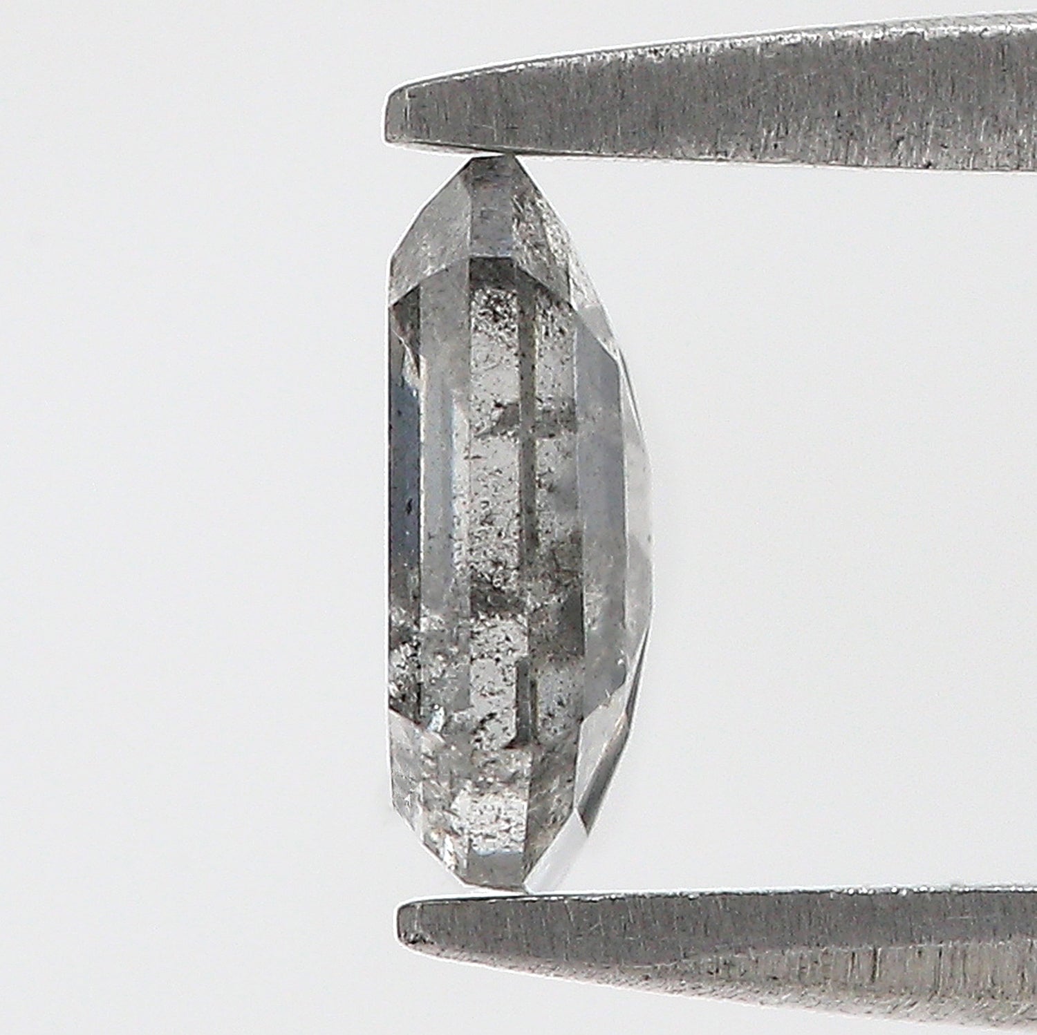 0.88 CT Natural Loose Emerald Shape Diamond Salt And Pepper Emerald Cut Diamond 6.75 MM Natural Black Grey Emerald Rose Cut Diamond LQ1424