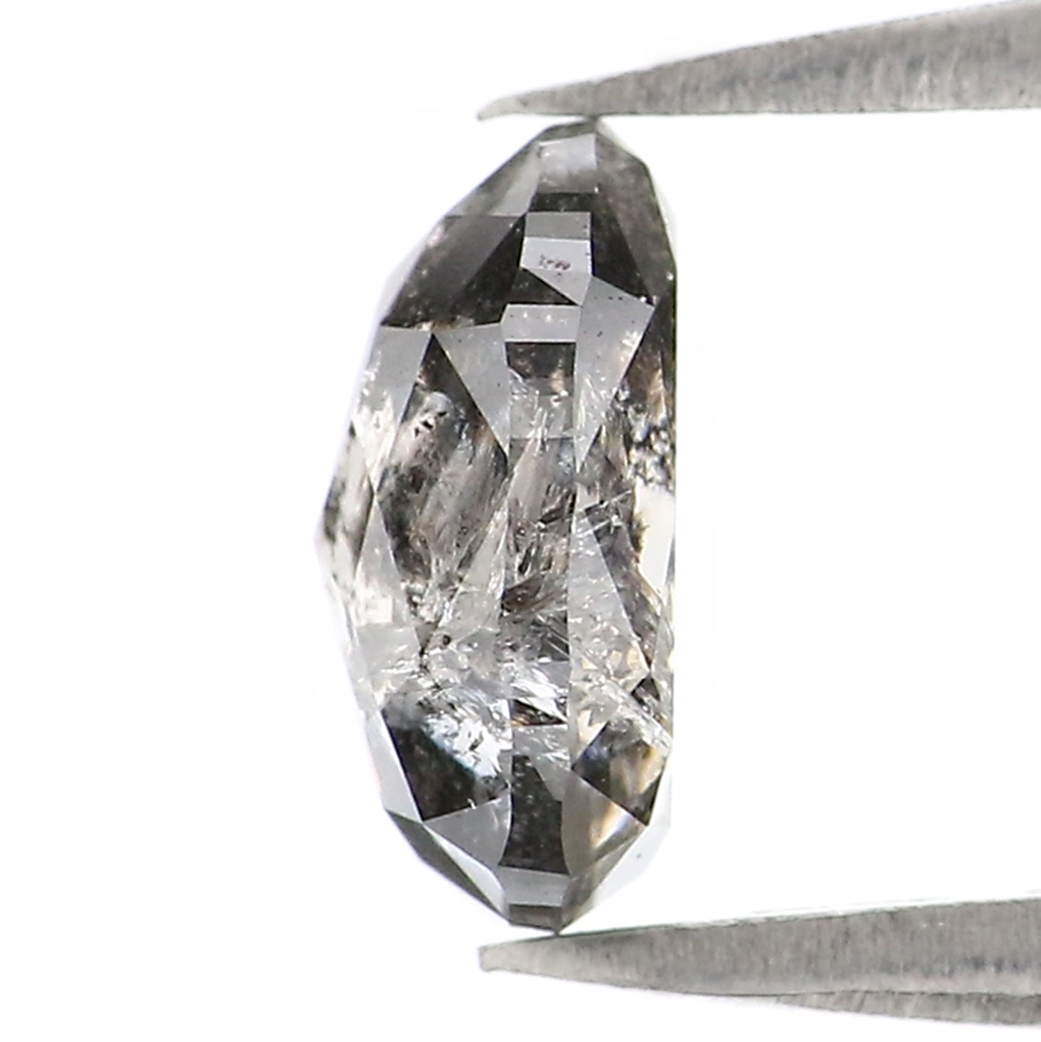 0.97 Ct Natural Loose Oval Shape Diamond Black Grey Color Oval Cut Diamond 7.10 MM Natural Loose Salt and Pepper Oval Shape Diamond QL9588