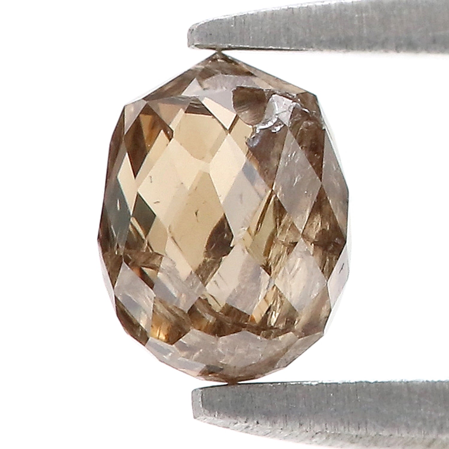 0.78 Ct Natural Loose Briolette Shape Diamond Brown Color Drop Diamond 5.30 MM Natural Loose Brown Color Briolette Rose Cut Diamond LQ9838
