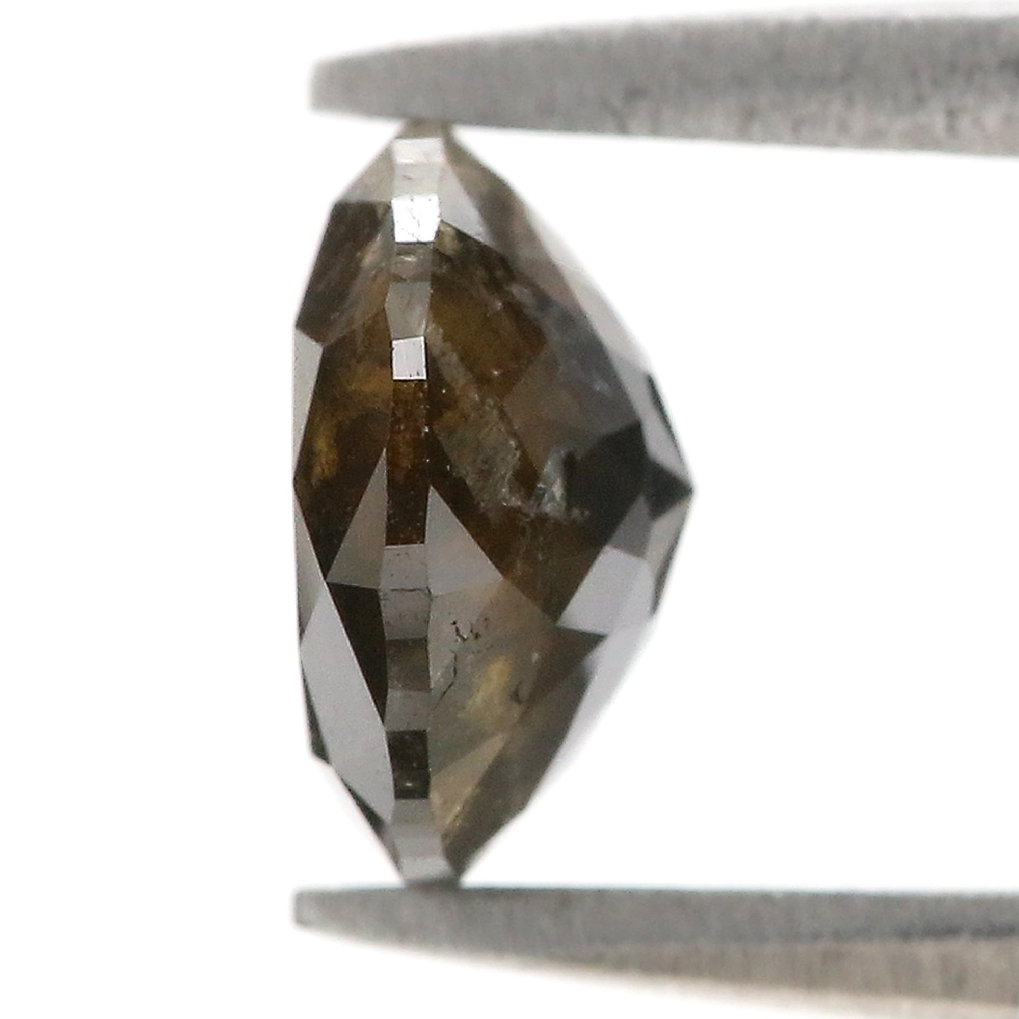 Natural Round Black Color Diamond 1.51 CT Loose Round Rose Cut Brown Color Stone 7.23 MM Rustic Diamond For Custom Engagement Ring L3685