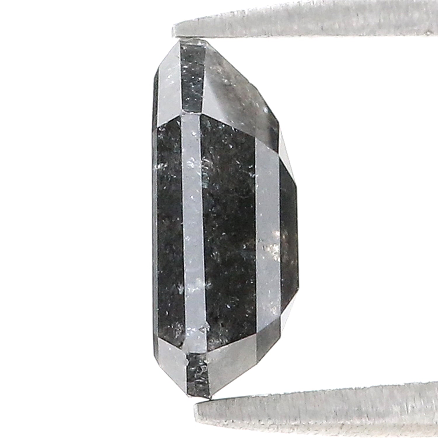 2.26 Ct Natural Loose Shield Shape Diamond Salt And Pepper Shield Diamond 9.60 MM Natural Black Grey Color Shield Rose Cut Diamond LQ8216