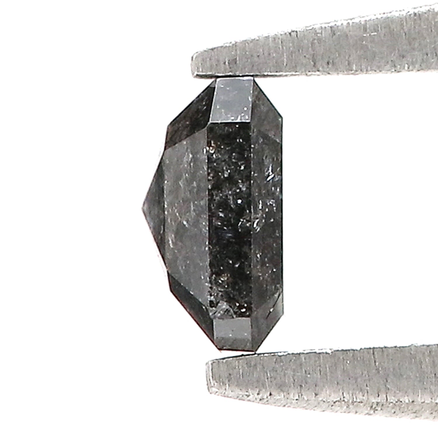 0.47 CT Natural Loose Emerald Shape Diamond Salt And Pepper Emerald Shape Diamond 4.50 MM Black Grey Color Emerald Rose Cut Diamond QL6853