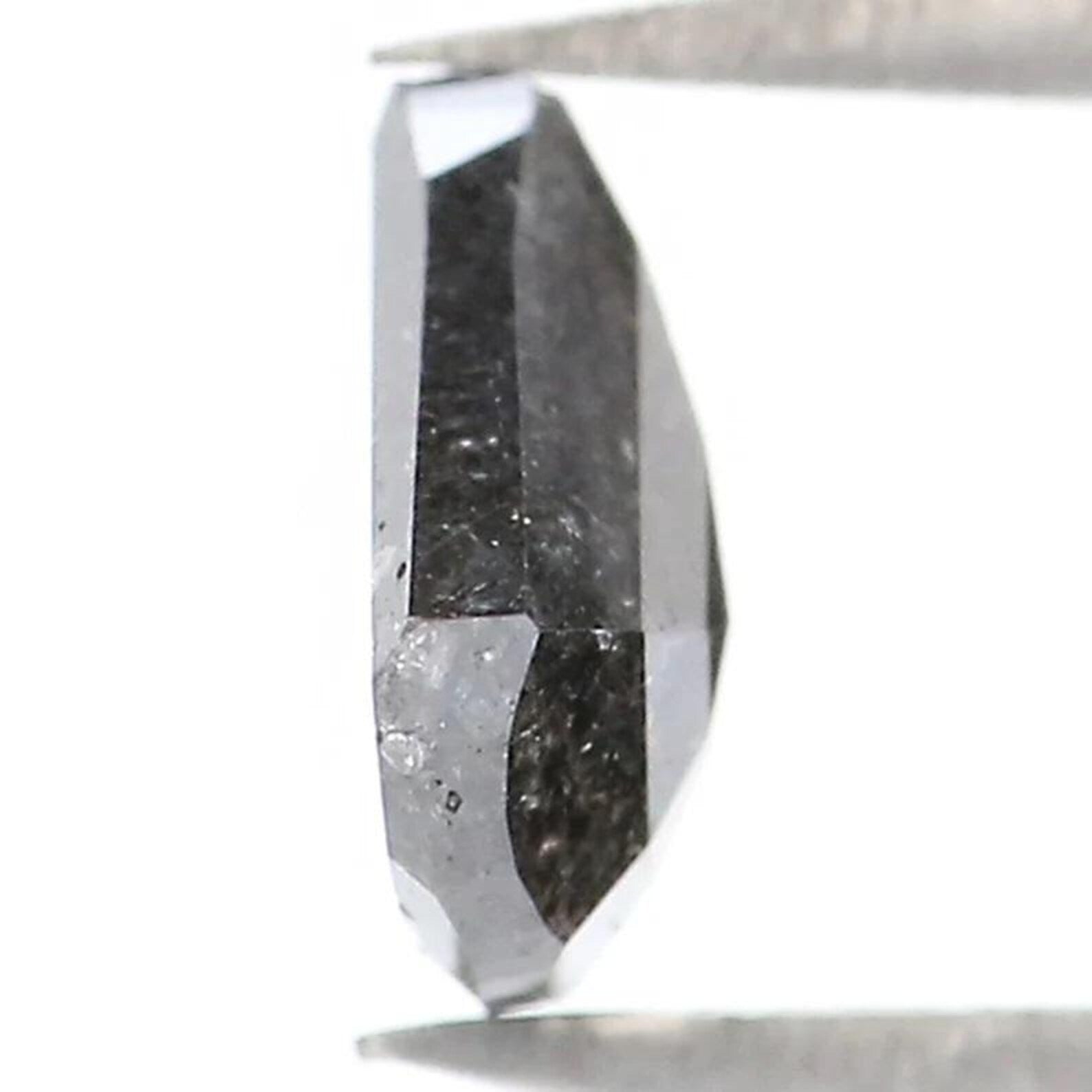 0.55 CT Natural Loose Shield Shape Diamond Salt And Pepper Shield Diamond 6.10 MM Natural Black Grey Color Shield Rose Cut Diamond NQ9984