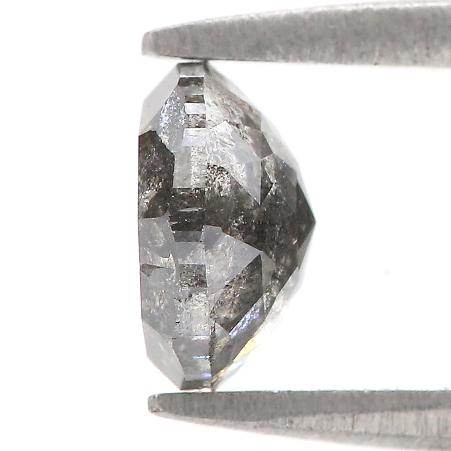 1.57 Ct Natural Loose Round Rose Cut Diamond Salt And Pepper Round Diamond 7.05 MM Natural Loose Black Grey Color Rose Cut Diamond QL9234