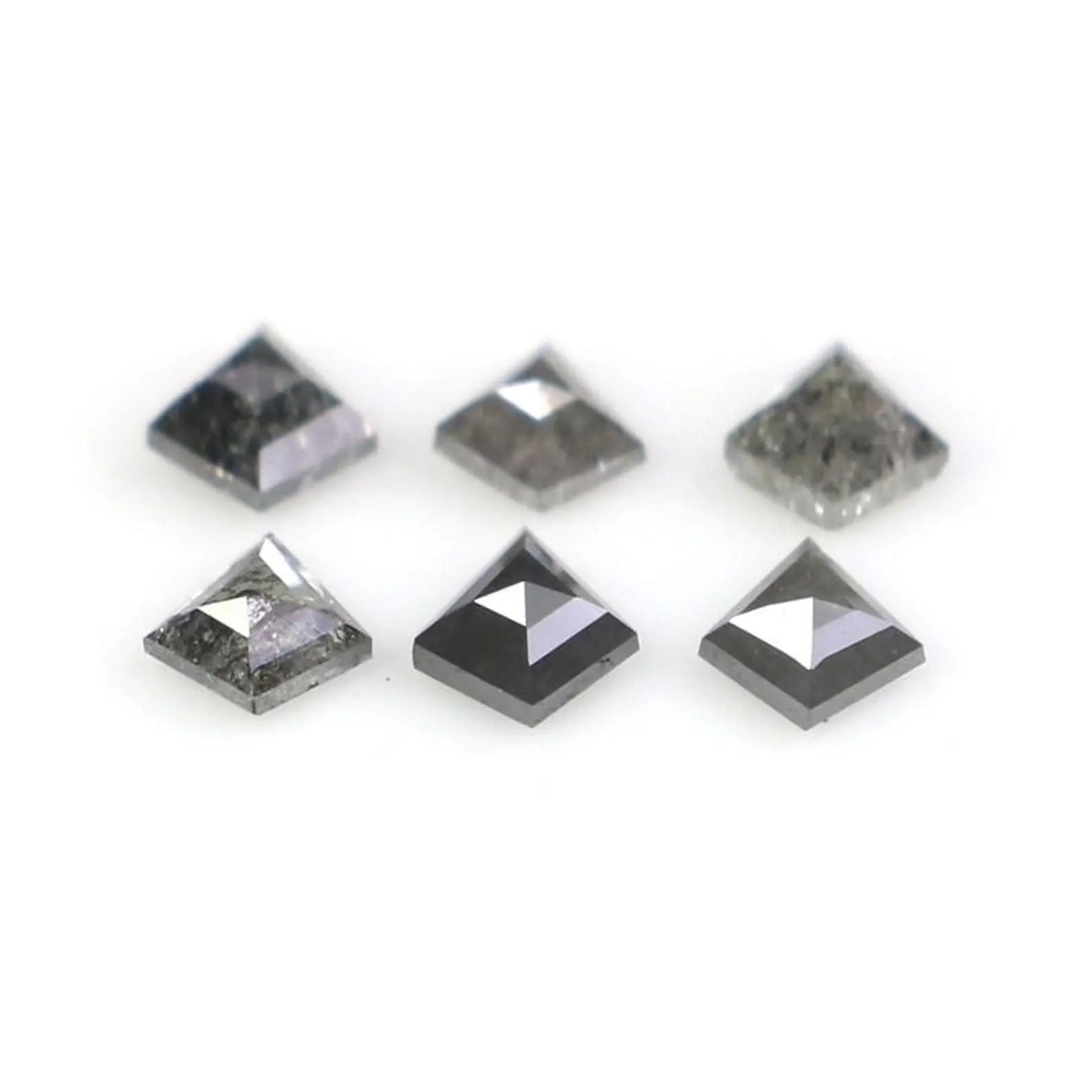 0.44 Ct Natural Loose Kite Shape Diamond Salt And Pepper Kite Diamond 3.95 MM Natural Diamond Black Gray Color Kite Rose Cut Diamond NQ2352