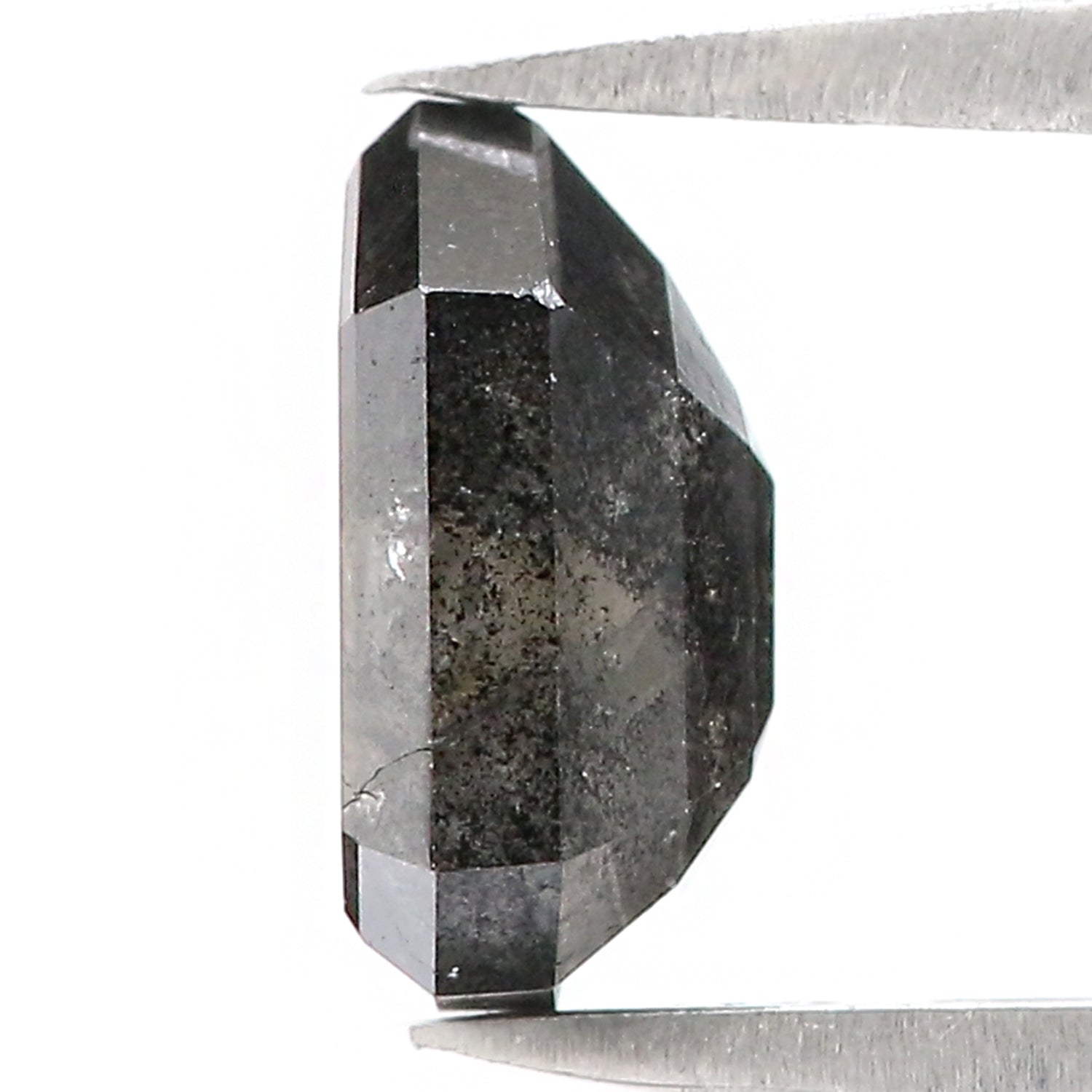 2.05 Ct Natural Loose Shield Shape Diamond Salt And Pepper Shield Cut Diamond 8.50 MM Black Gray Color Shield Shape Rose Cut Diamond QL8057