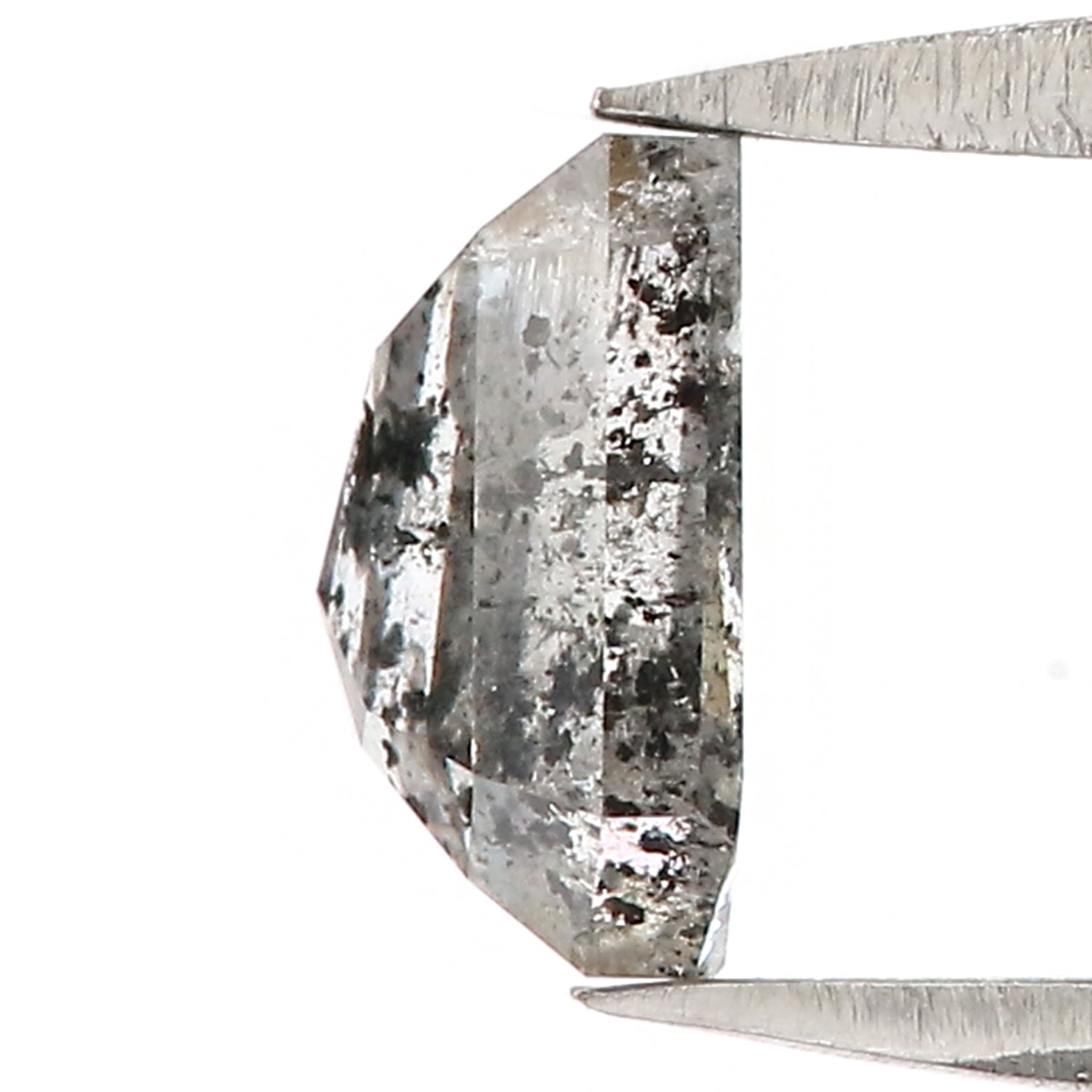 1.03 CT Natural Loose Coffin Shape Diamond Salt And Pepper Coffin Shape Diamond 6.30 MM Black Grey Color Coffin Rose Cut Diamond QL7466