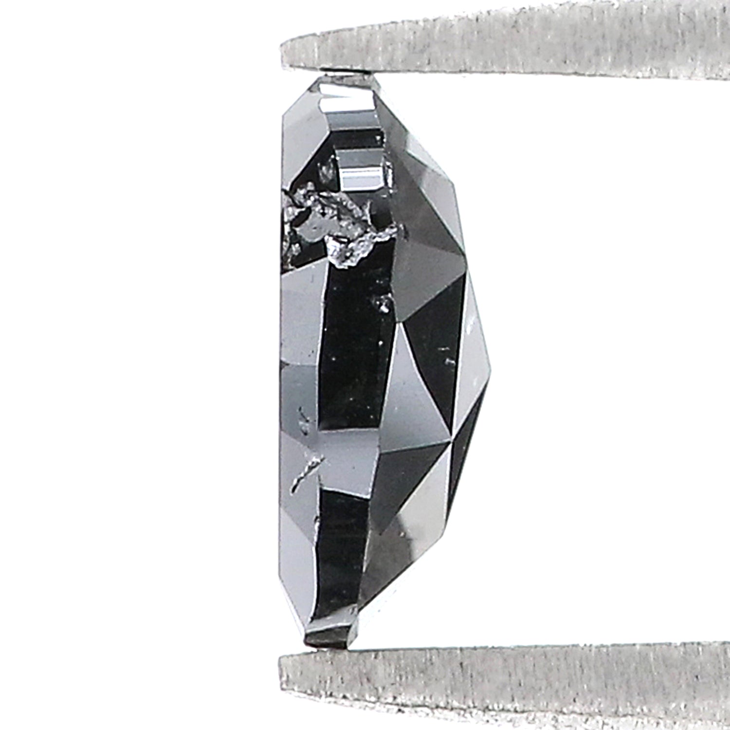 1.27 CT Natural Loose Oval Shape Diamond Black Color Oval Cut Diamond 8.10 MM Natural Loose Black Color Diamond Oval Rose Cut Diamond KQ1845