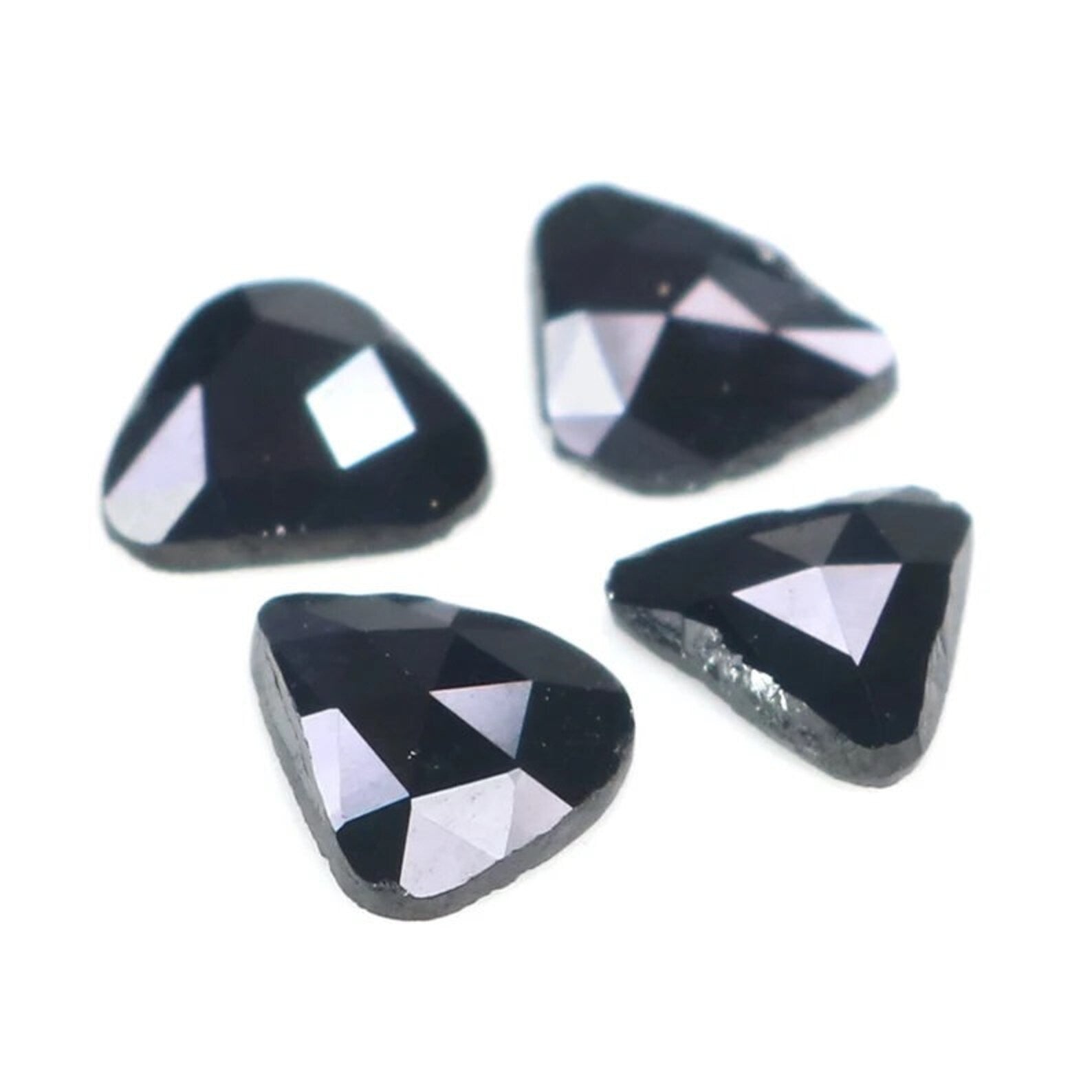 1.09 CT Natural Loose Slice Shape Diamond Black Color Irregular Cut Diamond 5.90 MM Natural Loose Black Color Slice Rose Cut Diamond NQ2239