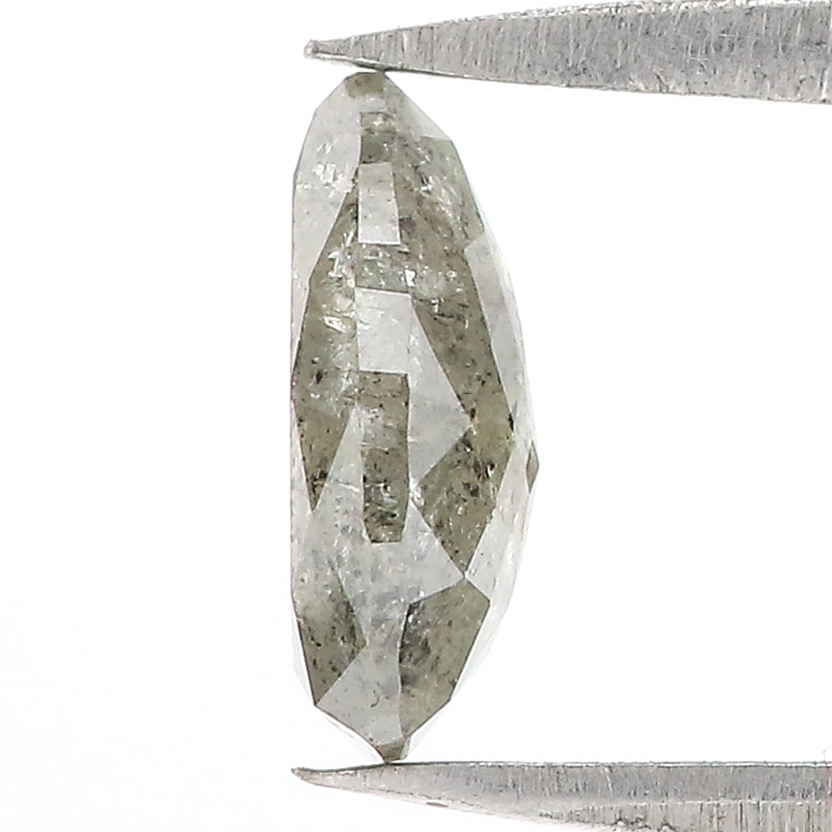 1.13 CT Natural Loose Pear Shape Diamond Salt And Pepper Pear Rose Cut Diamond 8.30 MM Black Grey Color Pear Shape Rose Cut Diamond QL3024