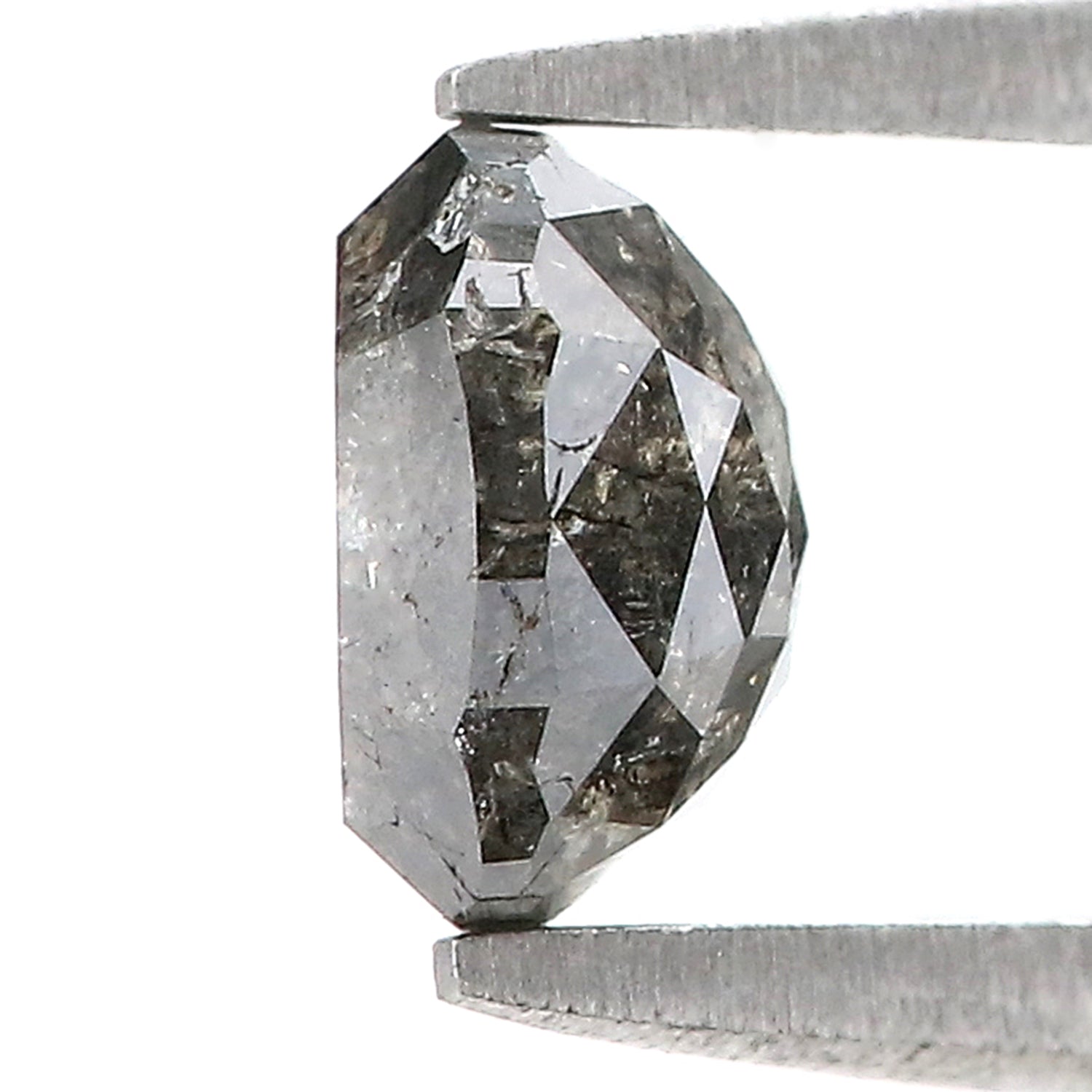 1.32 CT Natural Loose Cushion Shape Diamond Salt And Pepper Cushion Cut Diamond 6.40 MM Natural Black Grey Cushion Rose Cut Diamond LQ8793
