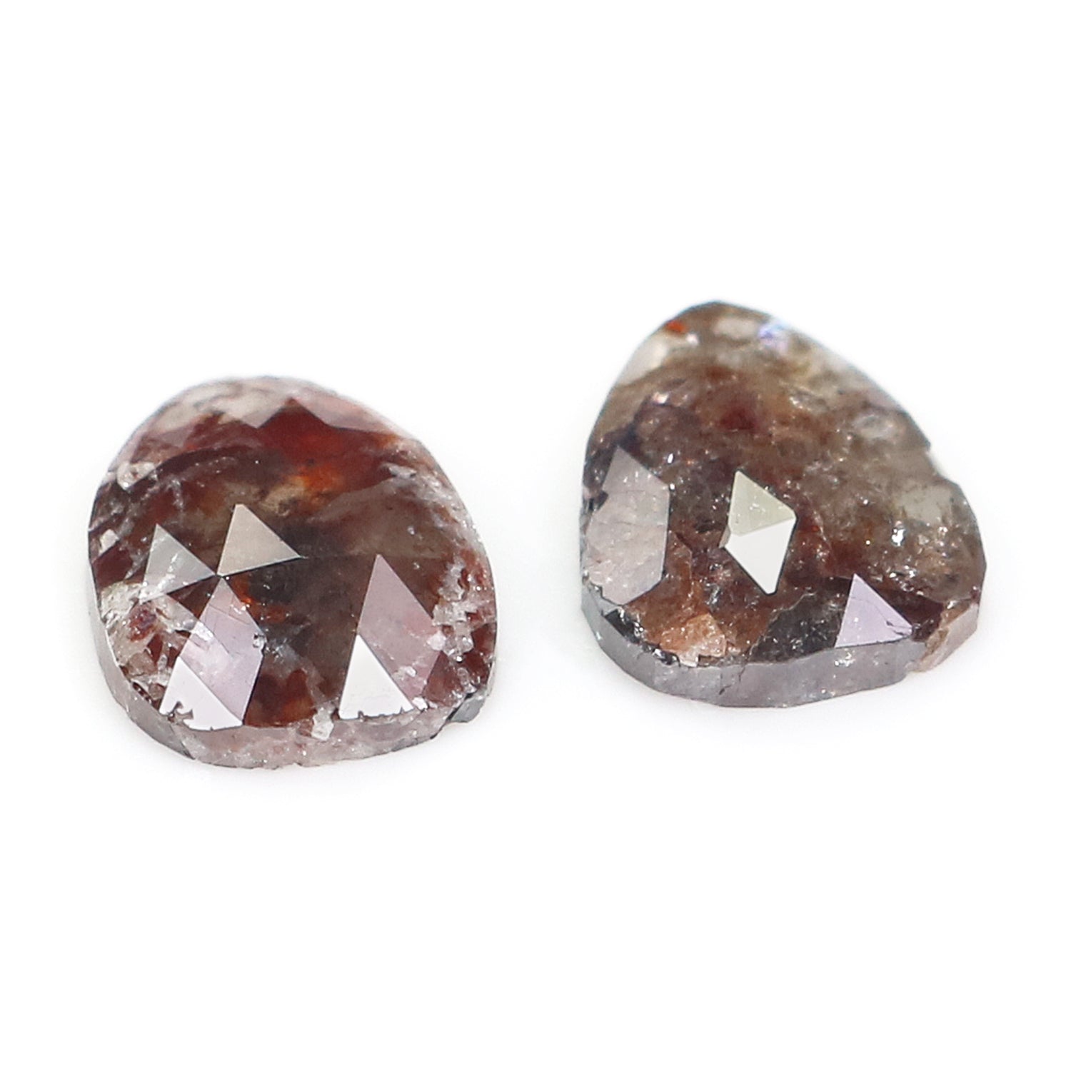 2.20 CT Natural Loose Pear Cut Pair Diamond Brown Color Pear Shape Diamond 8.80 MM Natural Loose Brown Color Pear Rose Cut Diamond N8217