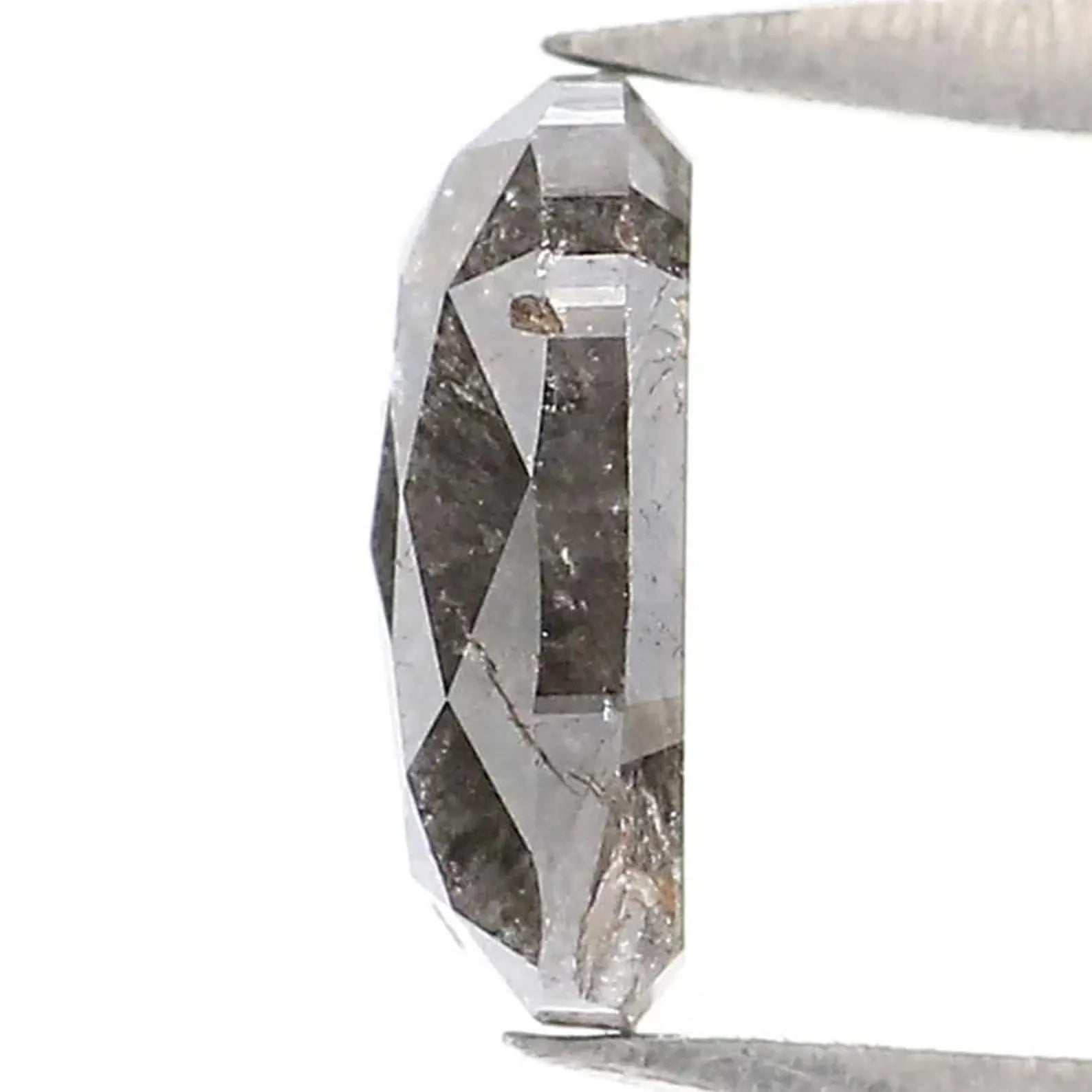 0.58 CT Natural Loose Oval Shape Diamond Salt And Pepper Oval Diamond 6.50 MM Natural Loose Black Grey Color Oval Rose Cut Diamond NQ2040