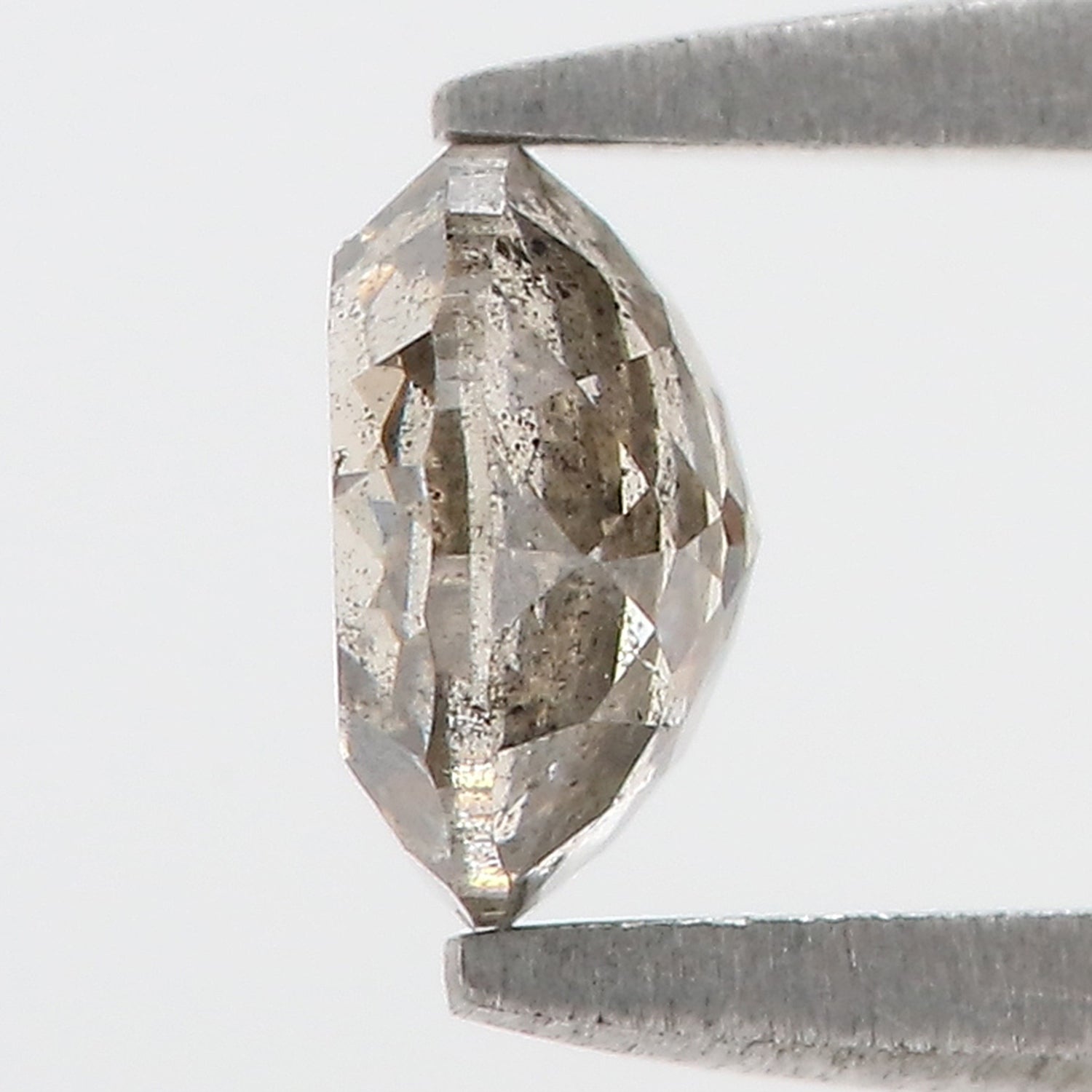0.66 Ct Natural Loose Round Rose Cut Diamond Salt And Pepper Round Shape Diamond 5.20 MM Natural Black Grey Round Rose Cut Diamond LQ9291