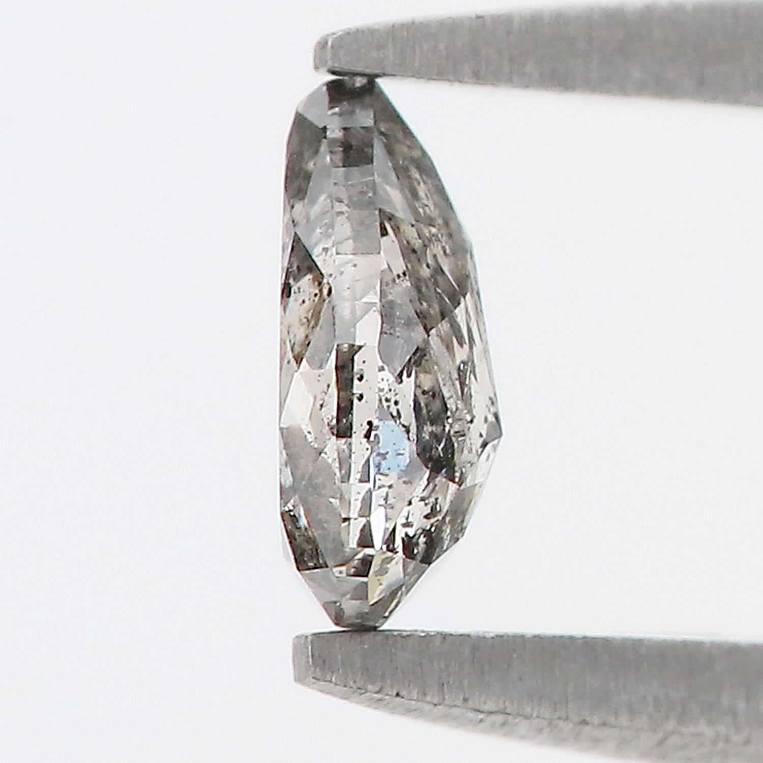 0.38 CT Natural Loose Pear Shape Diamond Salt And Pepper Pear Rose Cut Diamond 5.55 MM Black Grey Color Pear Shape Rose Cut Diamond LQ1961