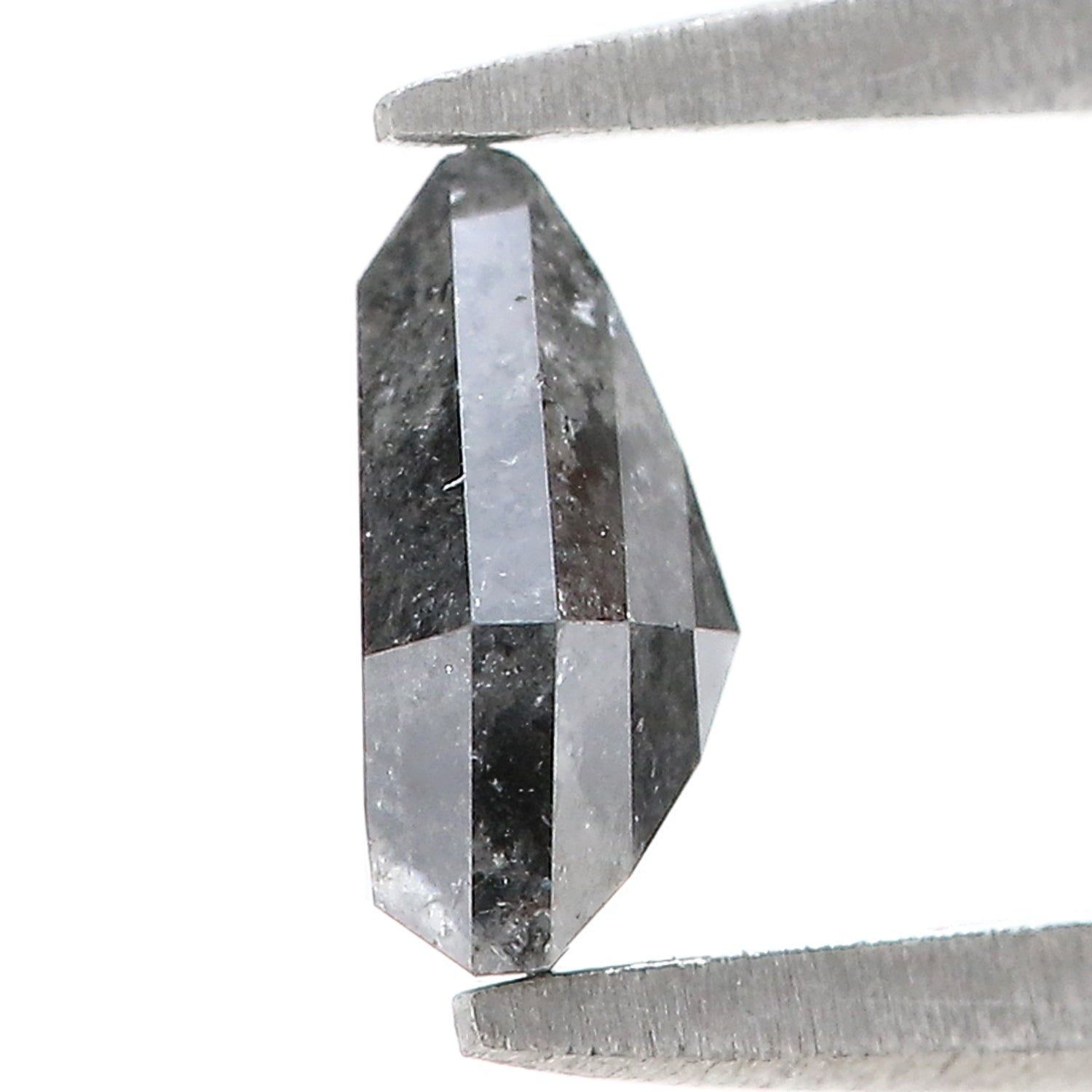 0.80 CT Natural Loose Shield Diamond Black Grey Color Diamond 6.60 MM Natural Loose Diamond Salt And Pepper Shield Rose Cut Diamond QL7662