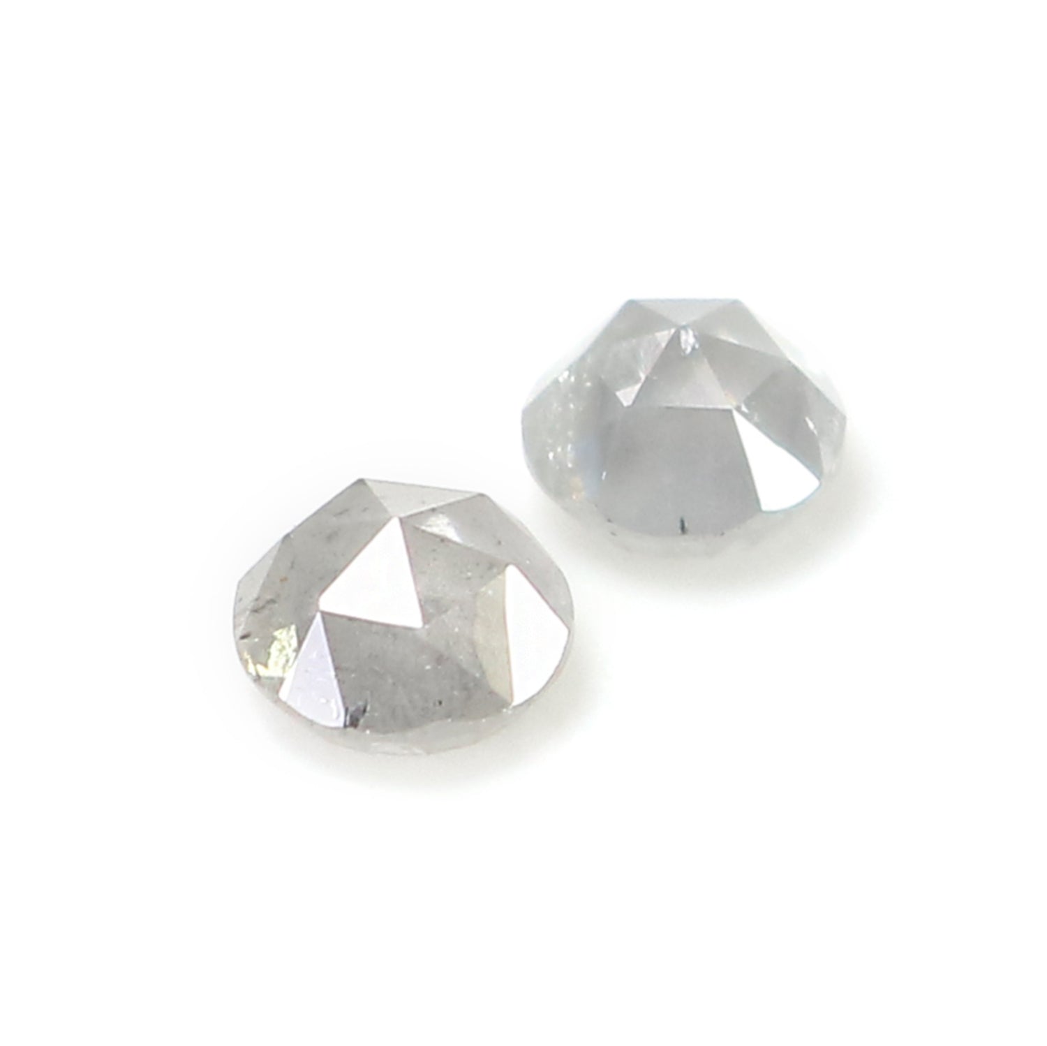 0.75 CT Natural Loose Round Shape Pair Diamond Grey Color Round Cut Diamond 4.30 MM Natural Loose Grey Color Round Rose Cut Diamond KQ2657
