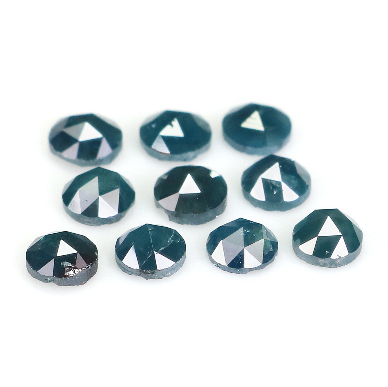 2.03 CT Natural Loose Round Rose Cut Diamond Blue Color Round Cut Diamond 3.55 MM Natural Loose Blue Diamond Round Rose Cut Diamond L2414