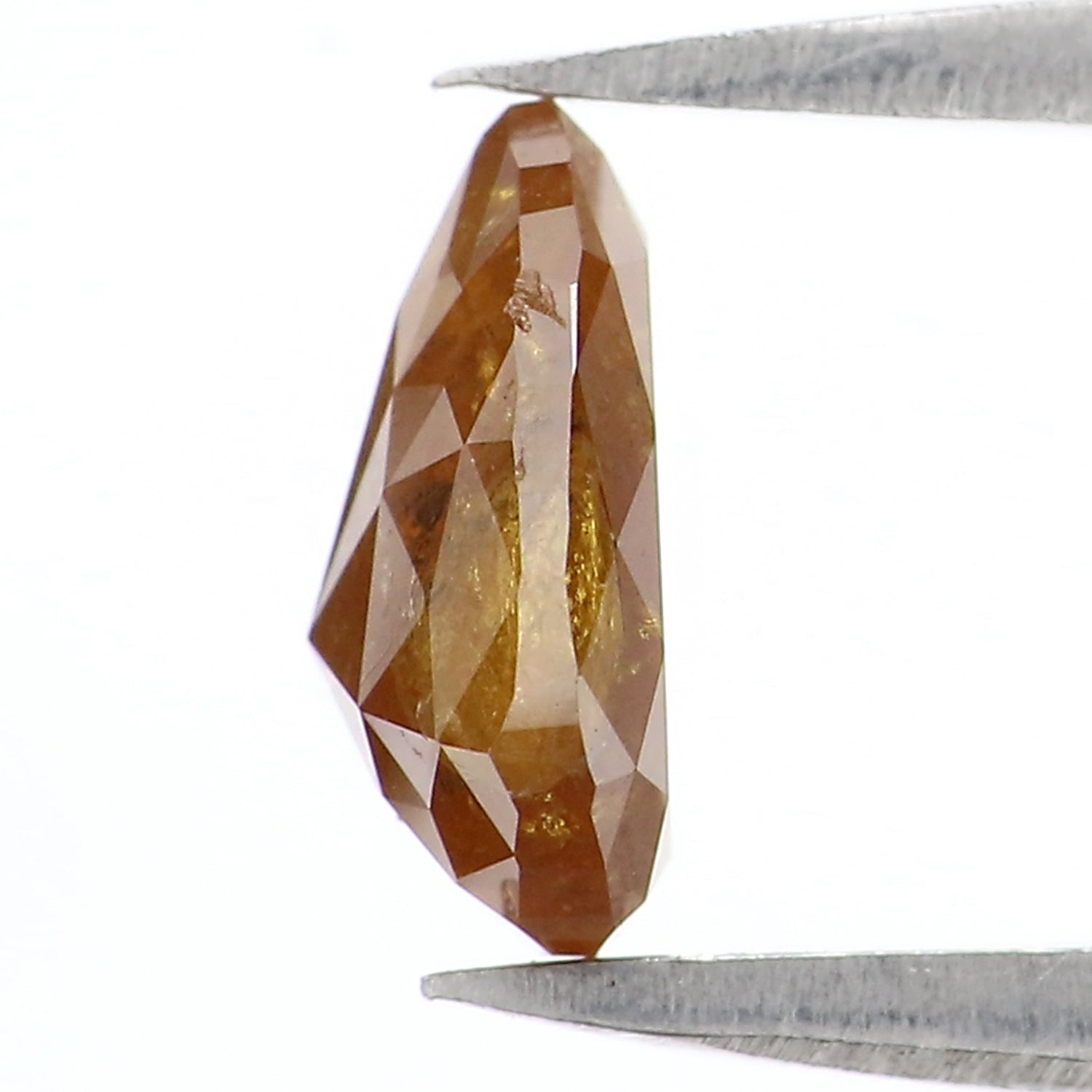 1.30 CT Natural Loose Pear Shape Diamond Brown Yellow Color Pear Diamond 7.85 MM Natural Brown Yellow Diamond Pear Rose Cut Diamond LQ8239