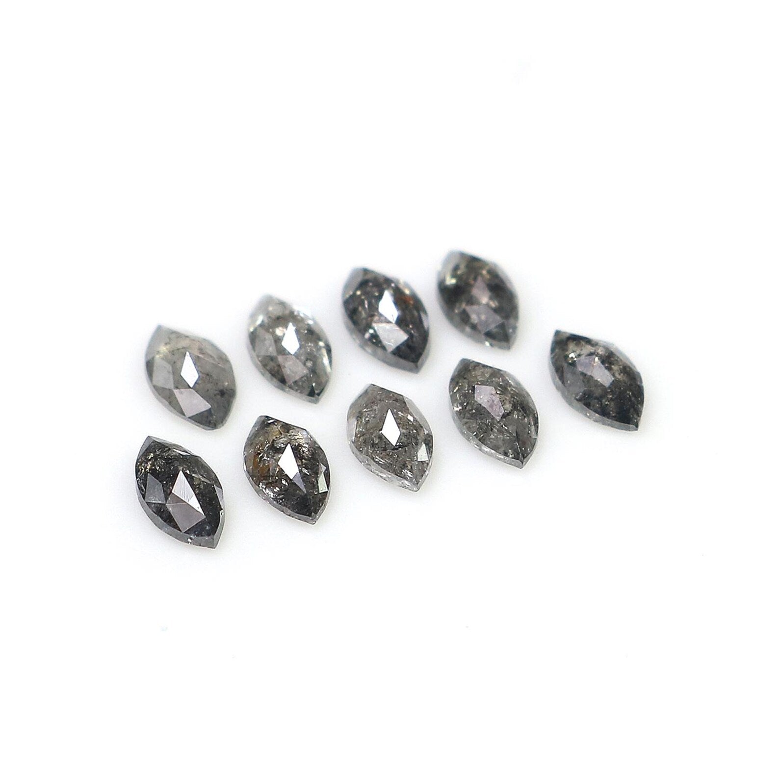 0.80 CT Natural Loose Marquise Shape Diamond Salt And Pepper Marquise Diamond 3.90 MM Black Grey Color Marquise Rose Cut Diamond NQ1599