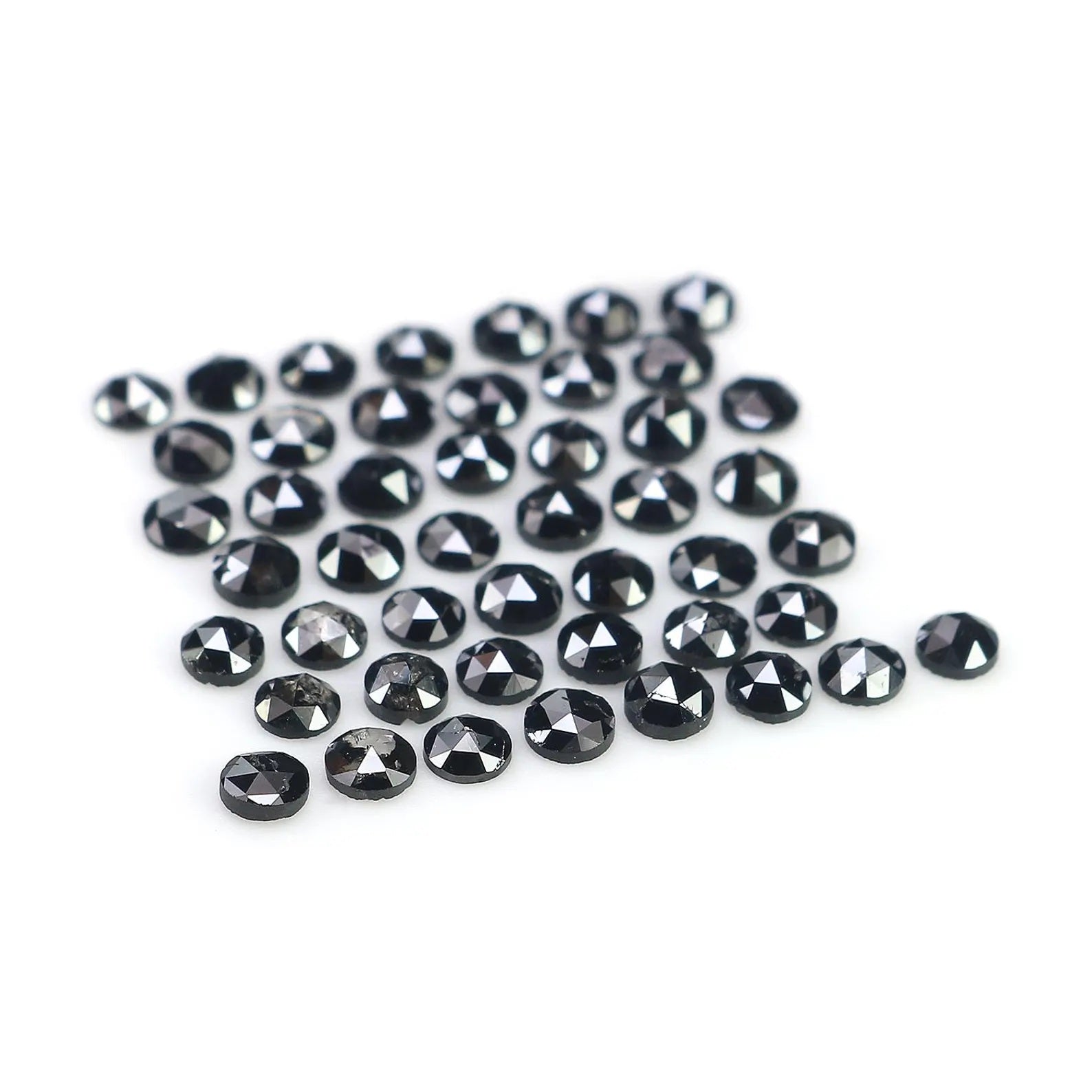 3.32 CT Natural Loose Round Shape Diamond Black Color Round Diamond 2.60 MM Natural Loose Diamond Black Color Round Rose Cut Diamond NQ1798