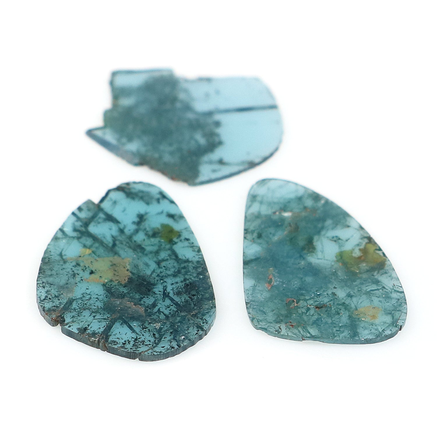 1.41 CT Natural Loose Slice Shape Diamond Blue Color Slice Cut Diamond 12.40 MM Natural Loose Blue Color Slice Irregular Cut Diamond LQ771