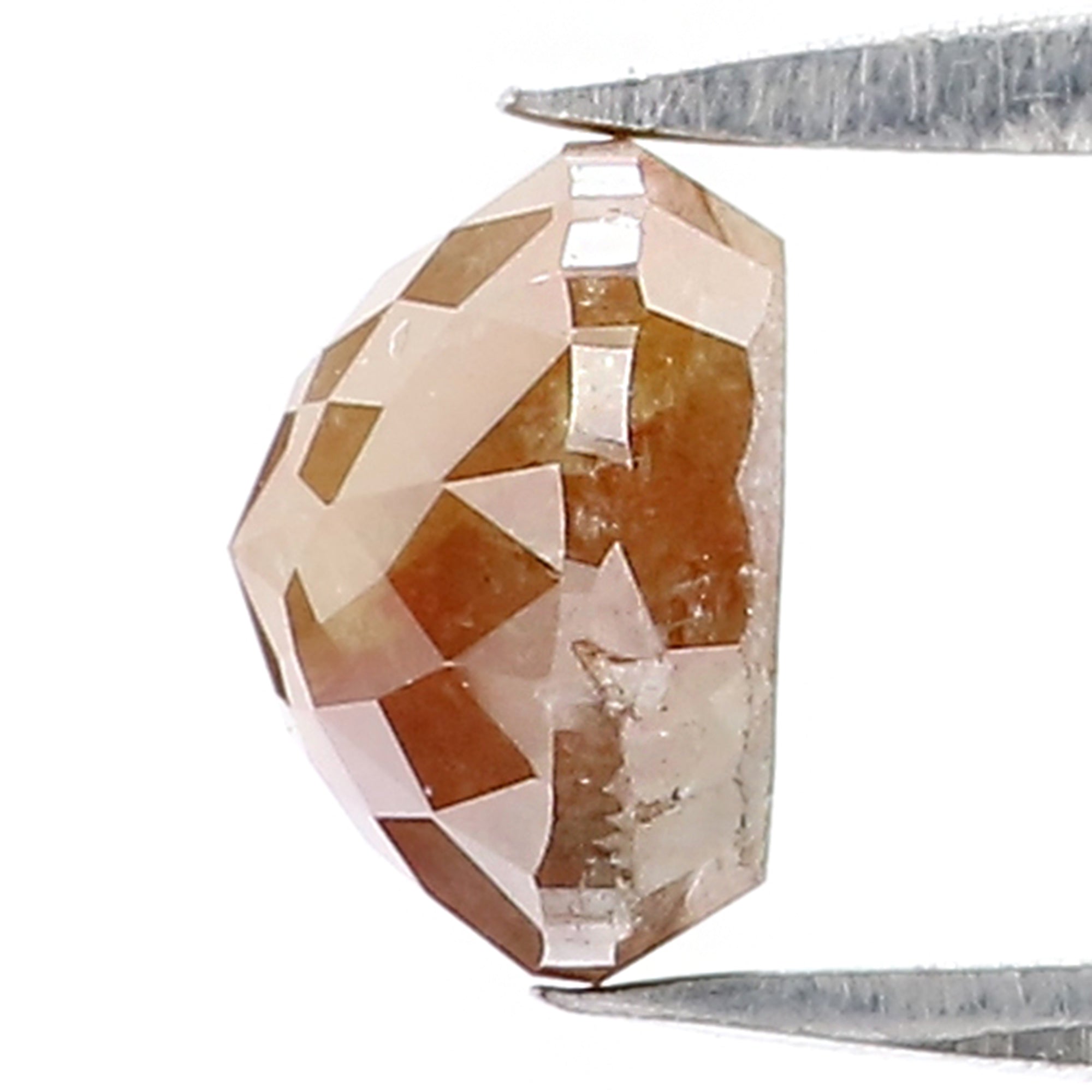 1.57 CT Natural Loose Round Rose Cut Diamond Brown Color Round Shape Diamond 6.60 MM Natural Yellow Color Round Rose Cut Diamond LQ8896