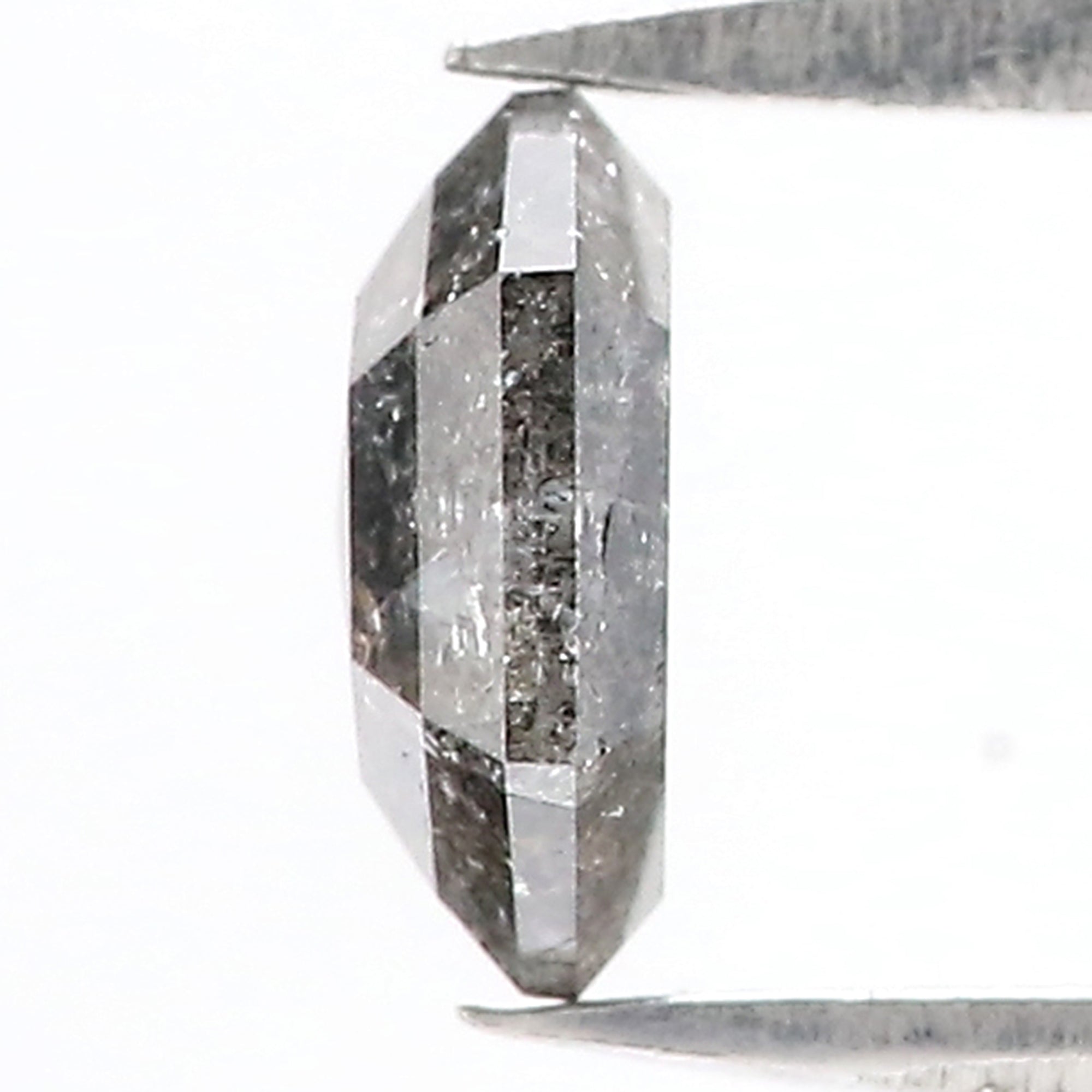 0.88 CT Natural Loose Hexagon Shape Diamond Salt and Pepper Hexagon Cut Diamond 6.80 MM Black Grey Color Hexagon Rose Cut Diamond QL9968
