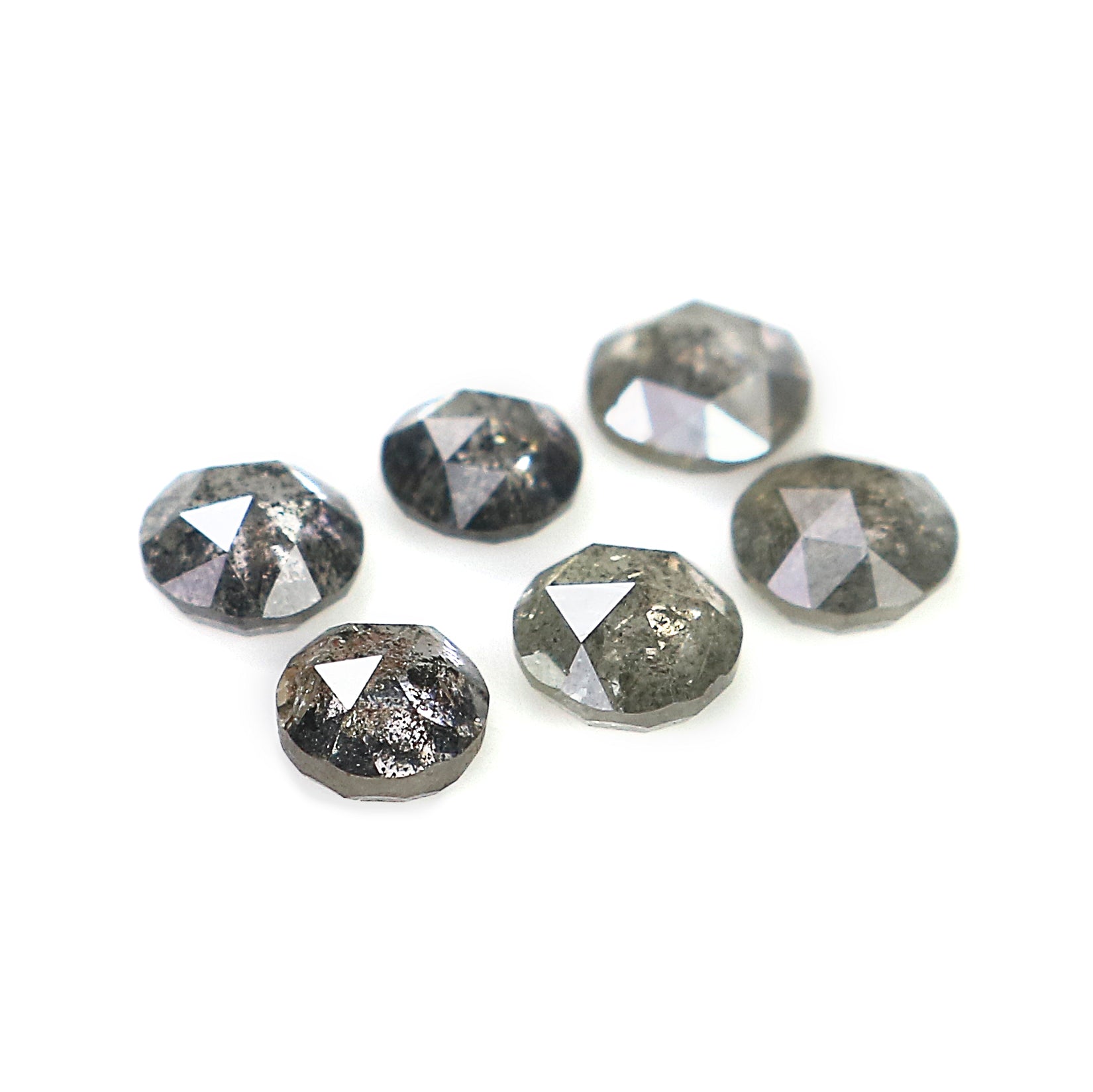 1.17 Ct Natural Loose Round Rose Cut Diamond Salt And Pepper Round Shape Diamond 3.25 MM Natural Black Grey Round Rose Cut Diamond LQ988