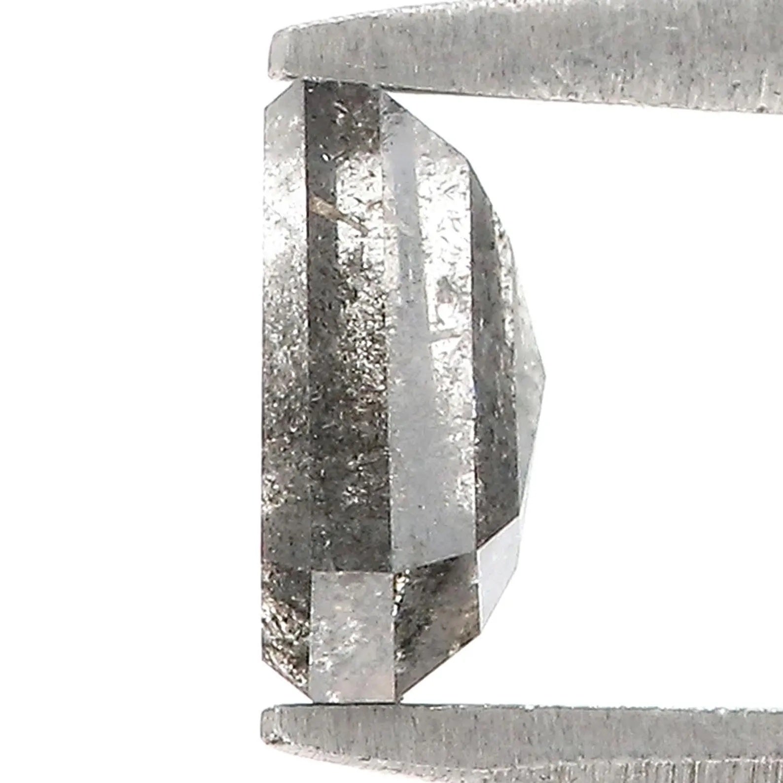 0.96 CT Natural Loose Coffin Shape Diamond Salt And Pepper Coffin Cut Diamond 6.25 MM Black Grey Color Coffin Shape Rose Cut Diamond QN1097