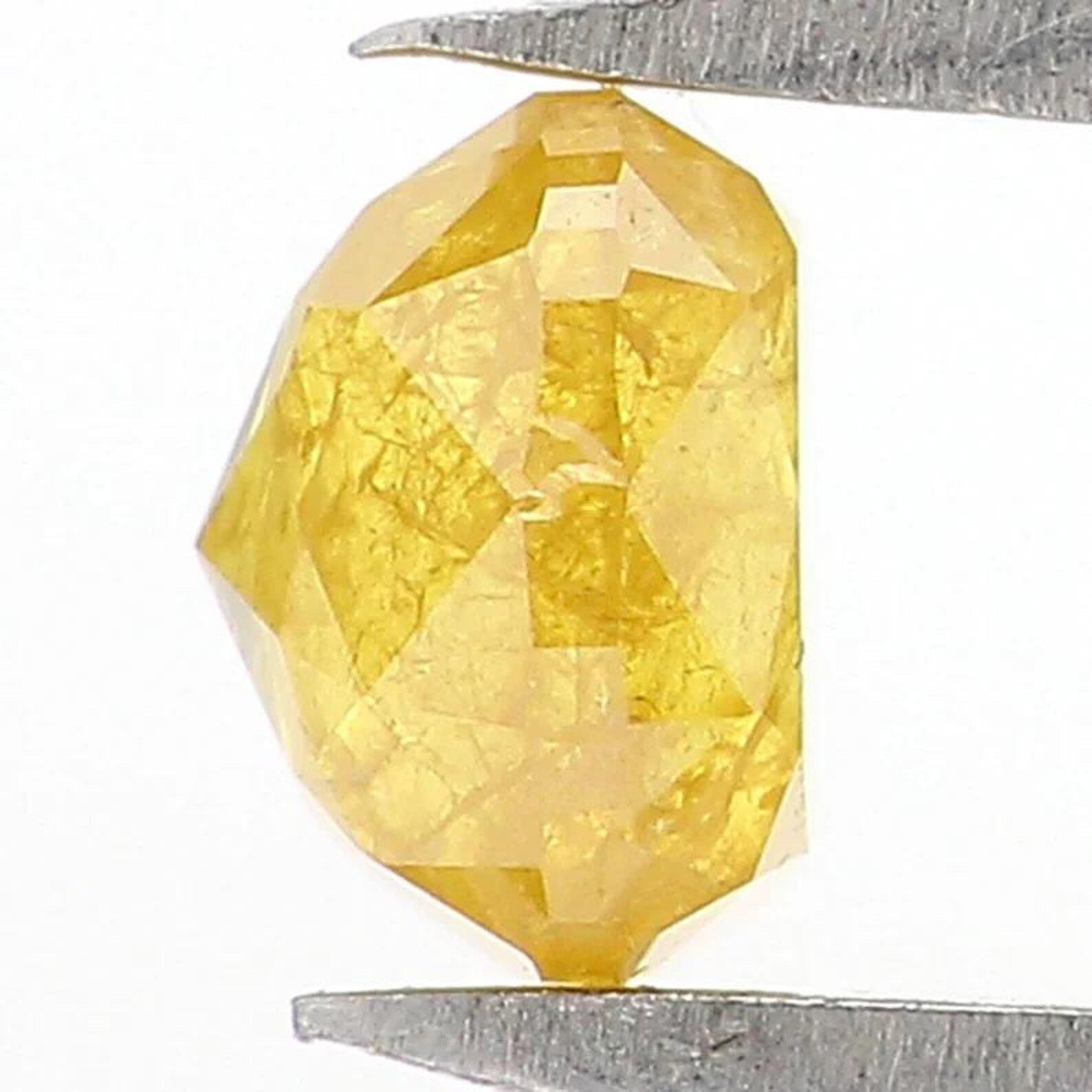 0.71 CT Natural Loose Cushion Shape Diamond Yellow Color Cushion Diamond 4.90 MM Natural Loose Yellow Color Cushion Rose Cut Diamond NQ2358