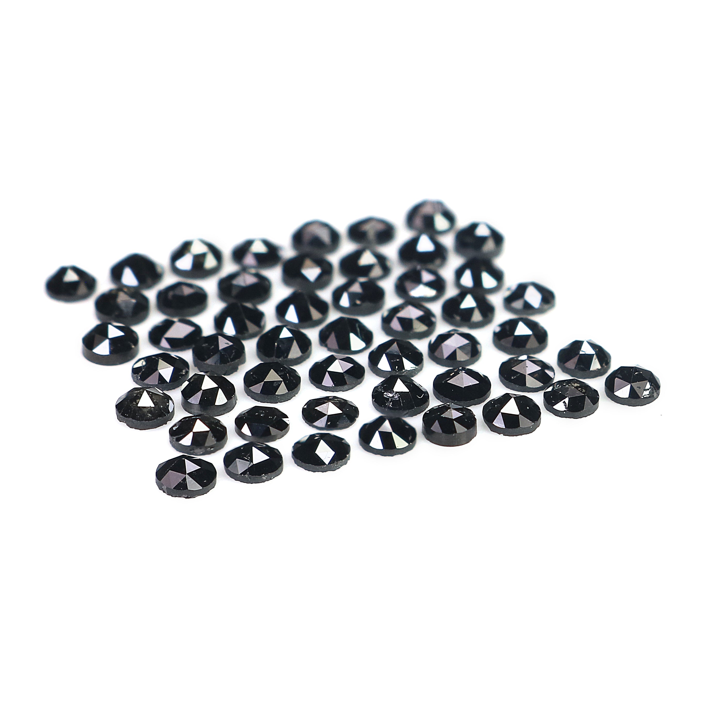 2.80 CT Natural Loose Round Rose Cut Diamond Black Color Round Shape Diamond 2.30 MM Natural Loose Black Color Round Rose Cut Diamond LQ1804