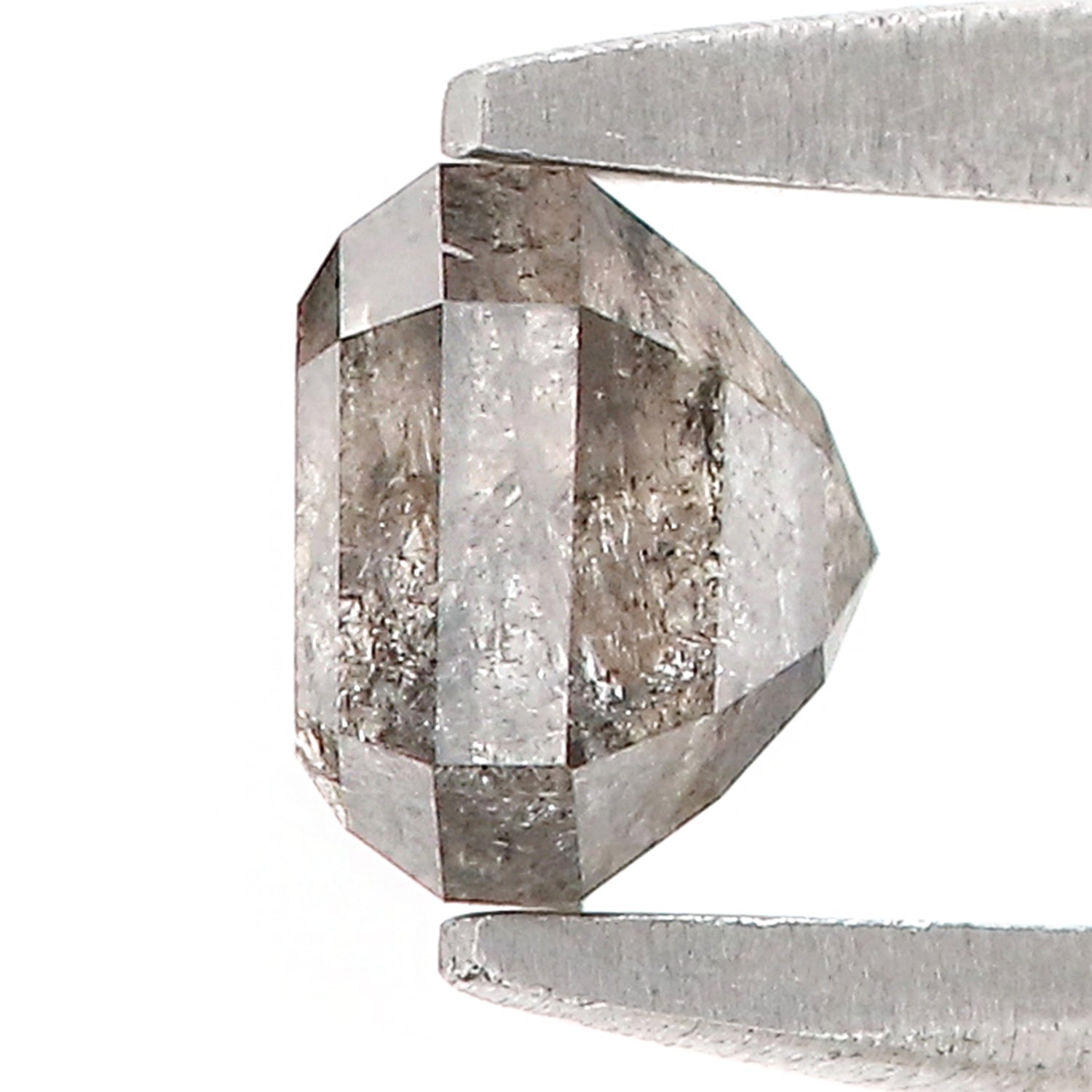 0.64 CT Natural Loose Emerald Shape Diamond Salt And Pepper Emerald Diamond 4.40 MM Natural Black Grey Color Emerald Rose Cut Diamond LQ5078