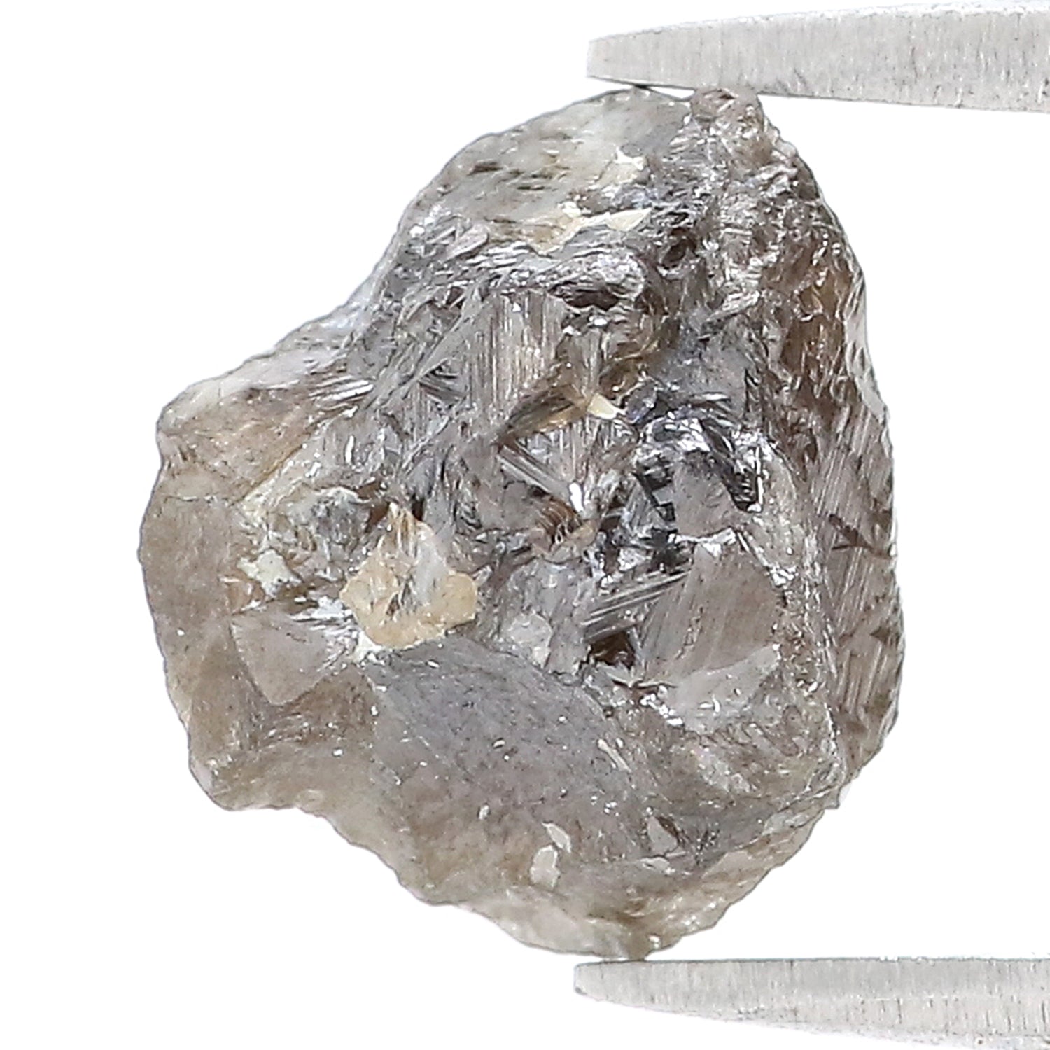 5.72 CT Natural Loose Rough Shape Diamond Black Color Rough Uncut Diamond 11.00 MM Natural Grey Color Rough Irregular Cut Diamond LQ3357