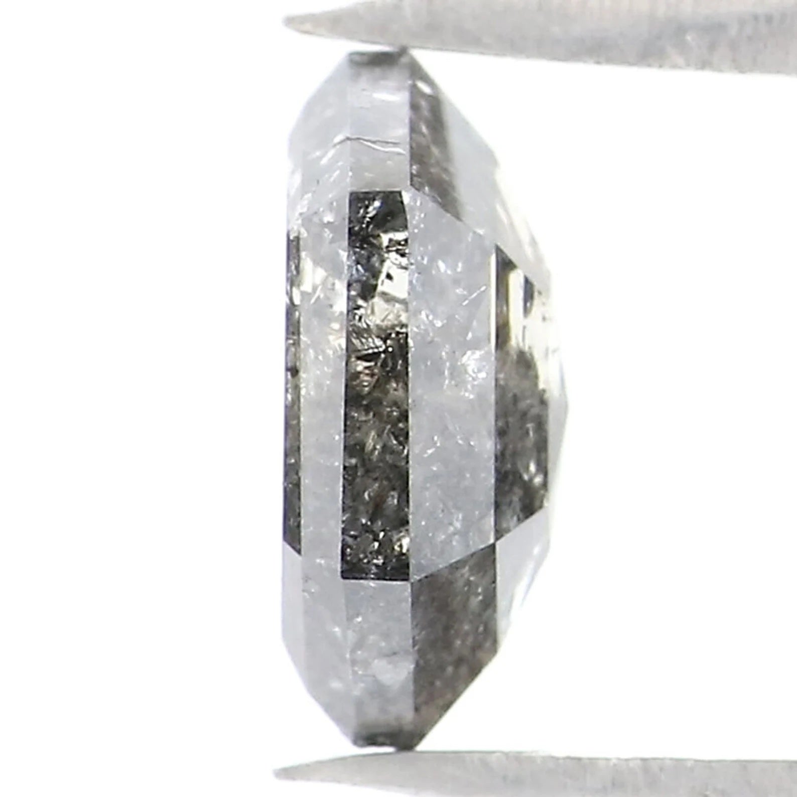 0.97 CT Natural Loose Hexagon Shape Diamond Salt And Pepper Hexagon Cut Diamond 7.40 MM Natural Diamond Black Grey Hexagon Diamond QN9282