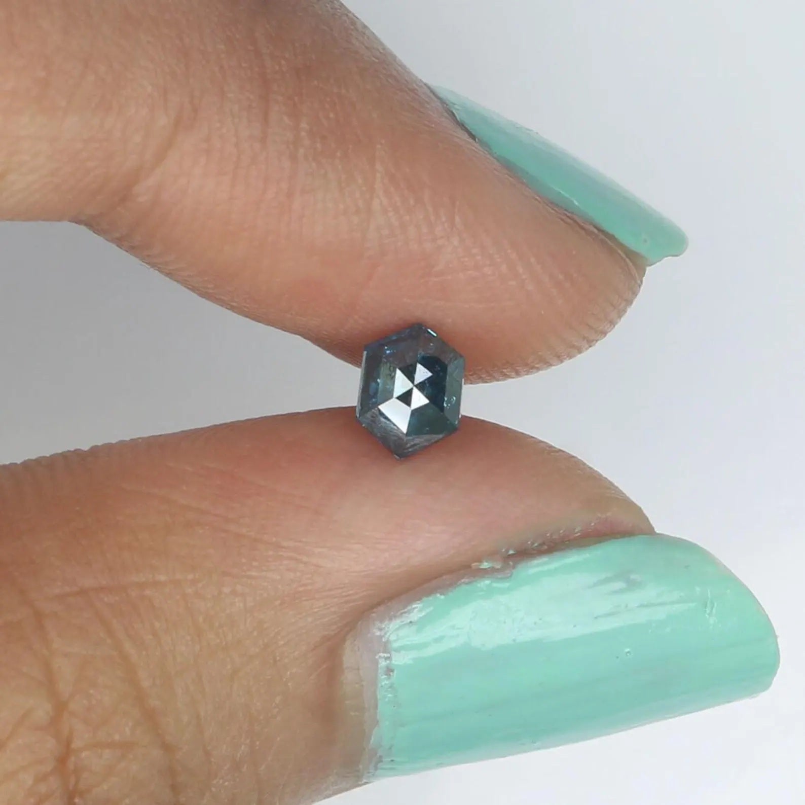 0.34 CT Natural Loose Hexagon Shape Diamond Blue Color Hexagon Cut Diamond 5.05 MM Natural Loose Blue Color Hexagon Rose Cut Diamond NQ209