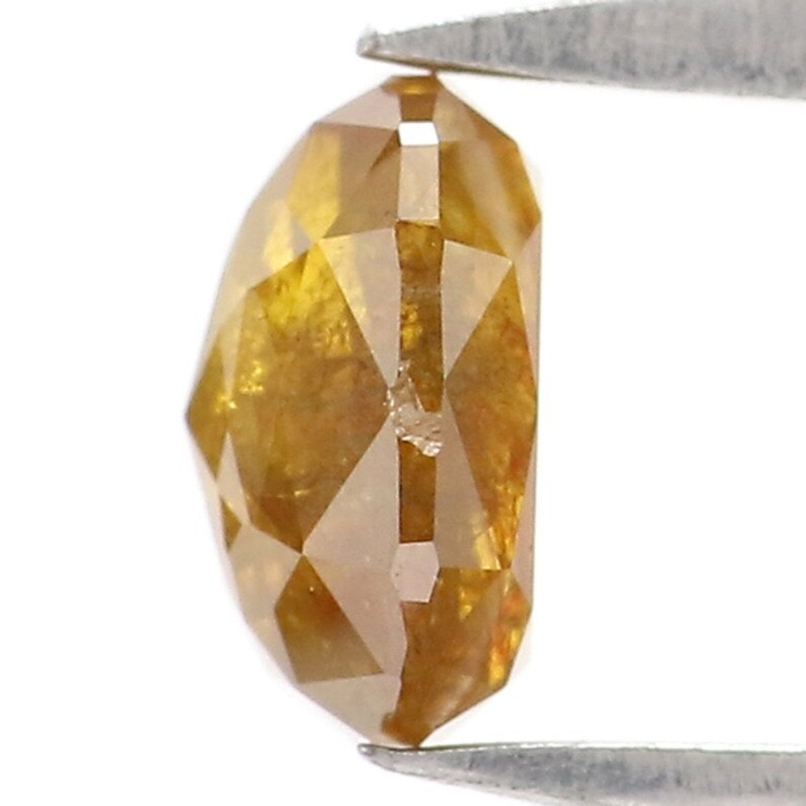 0.73 CT Natural Loose Oval Shape Diamond Yellow Color Oval Cut Diamond 5.85 MM Natural Diamond Yellow Color Oval Rose Cut Diamond NQ2370