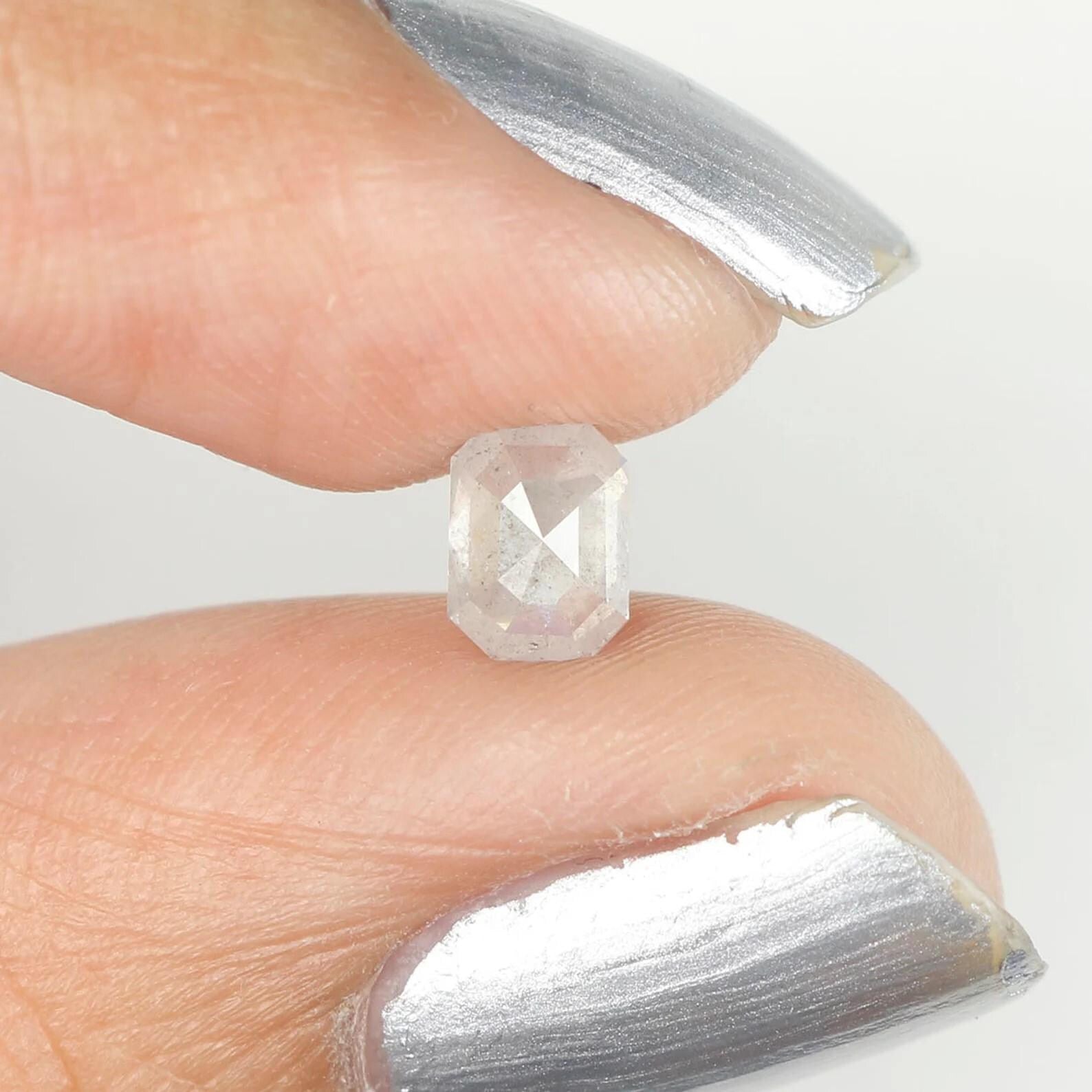 0.57 CT Natural Loose Emerald Shape Diamond Grey Color Emerald Cut Diamond 5.55 MM Natural Loose Grey Color Emerald Rose Cut Diamond NQ541