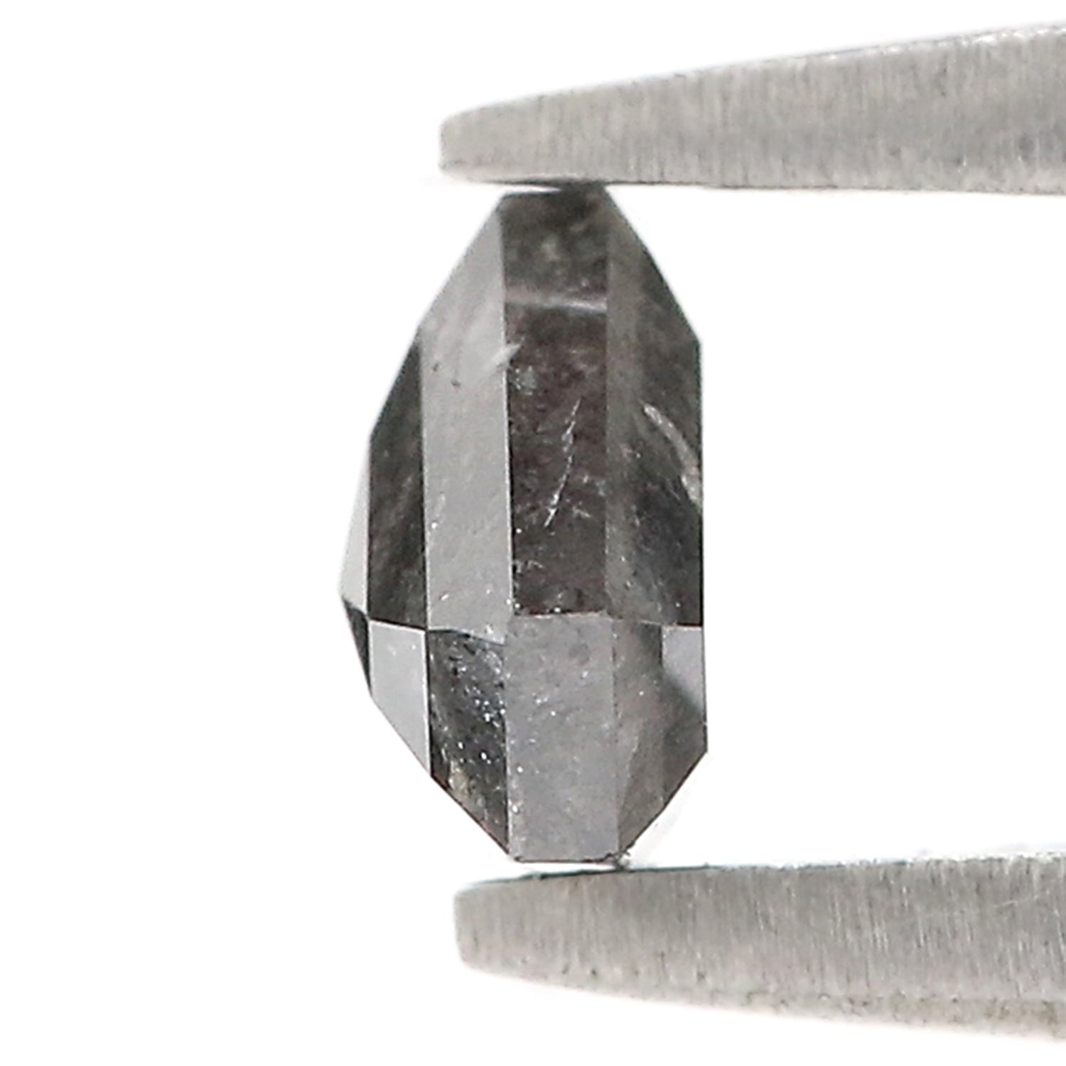 0.50 CT Natural Loose Shield Shape Diamond Salt And Pepper Shield Diamond 4.40 MM Natural Black Grey Color Shield Rose Cut Diamond N2664