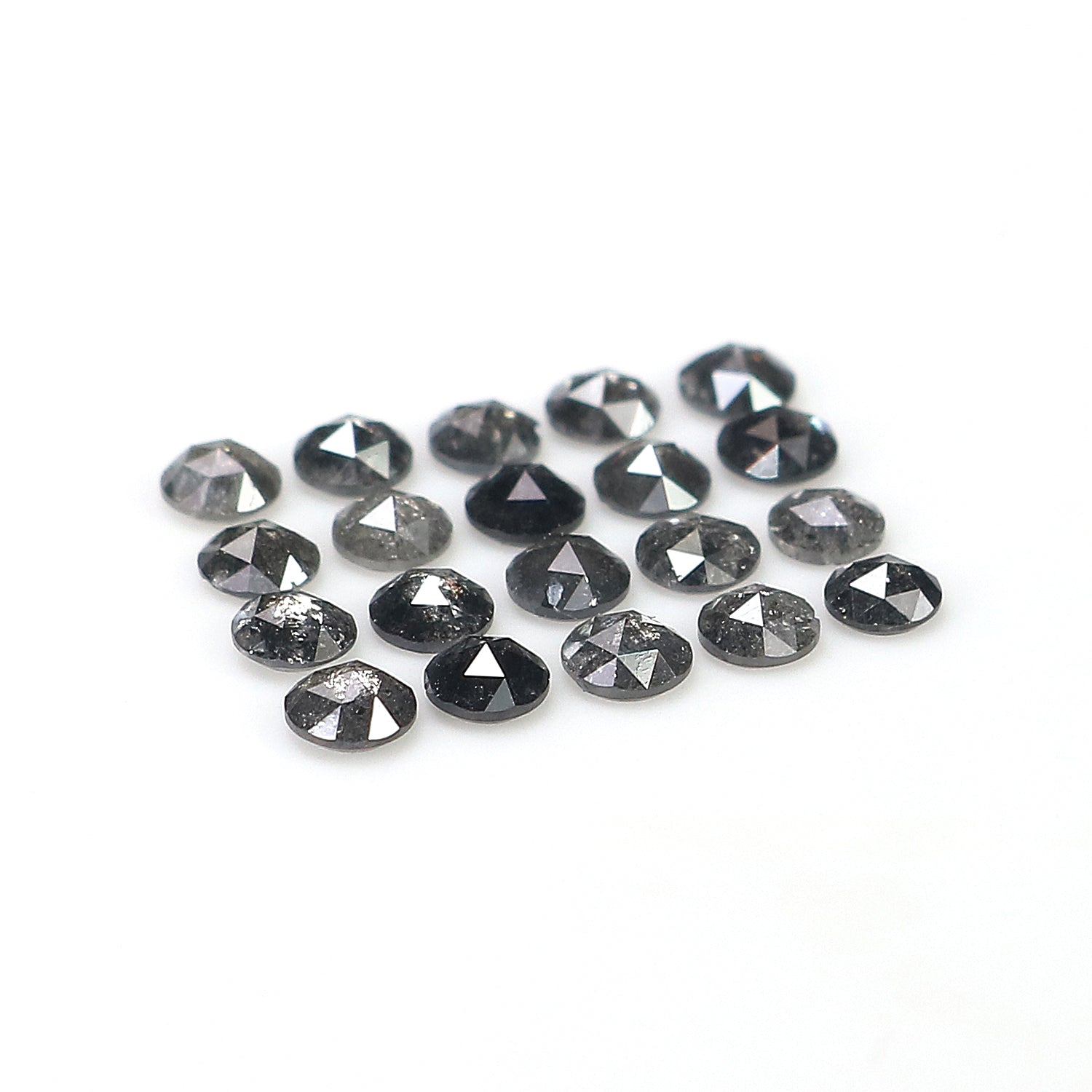 1.66 Ct Natural Loose Round Rose Cut Diamond Salt And Pepper Round Shape Diamond 2.70 MM Natural Black Grey Round Rose Cut Diamond LQ1936