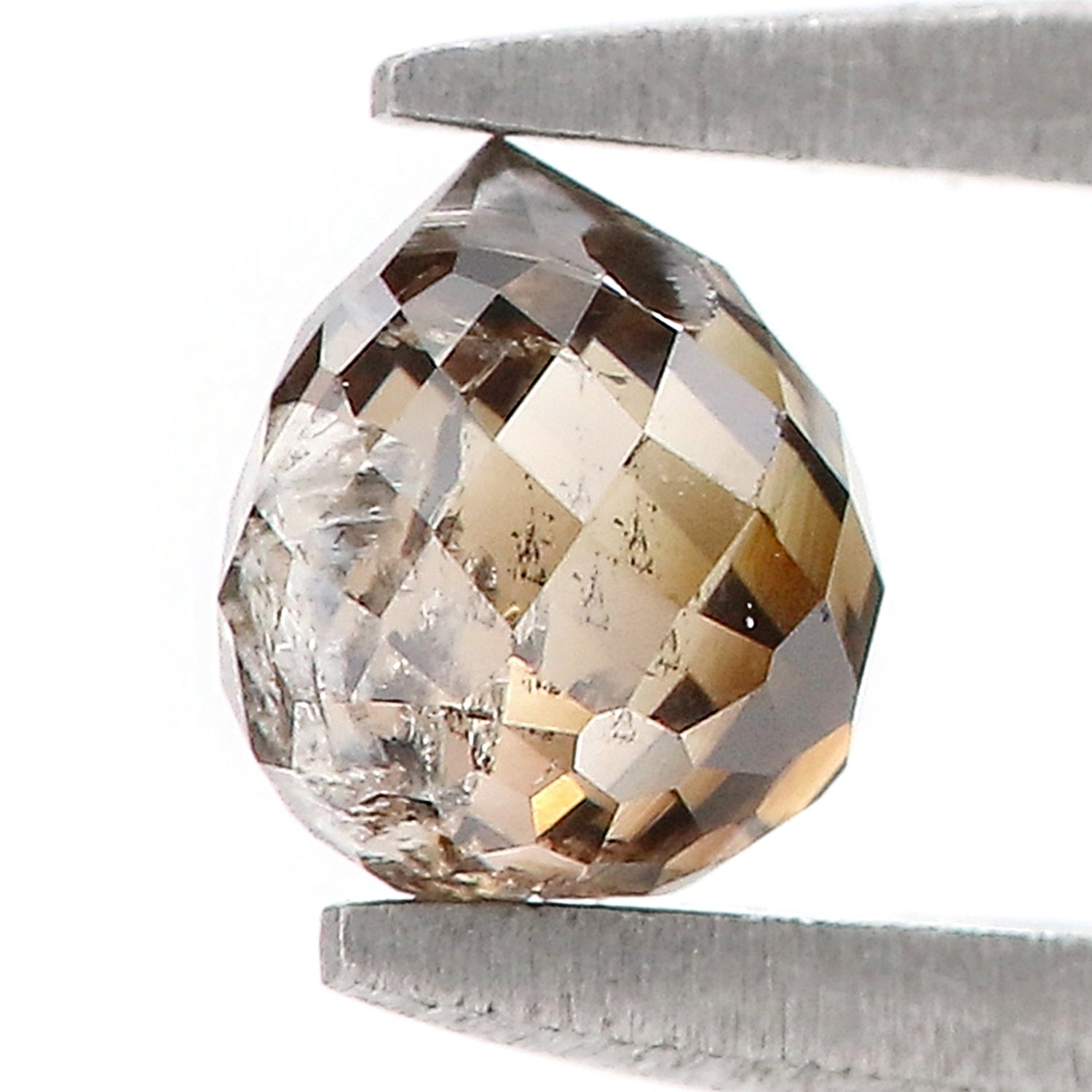 0.59 Ct Natural Loose Briolette Shape Diamond Brown Color Drop Diamond 4.60 MM Natural Loose Brown Color Briolette Rose Cut Diamond LQ131