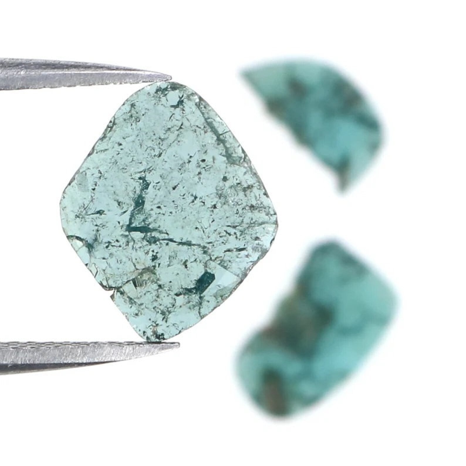 1.29 Ct Natural Loose Slice Shape Diamond Blue Color Slice Cut Diamond 8.35 MM Natural Loose Diamond Blue Color Irregular Cut Diamond NQ1272