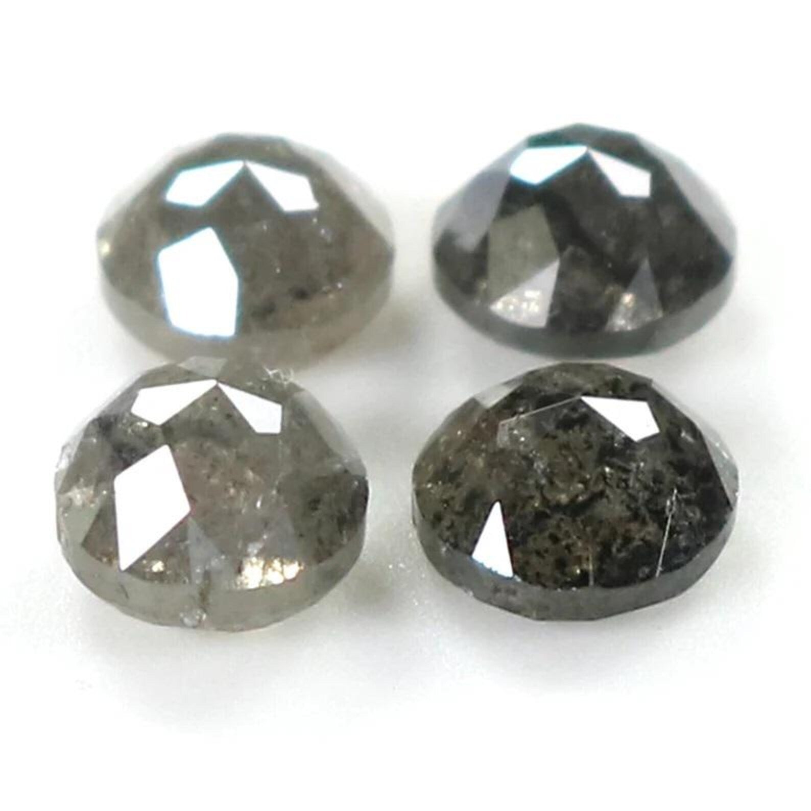 1.35 CT Natural Loose Round Shape Diamond Salt And Pepper Round Diamond 3.70 MM Natural Loose Black Grey Color Round Rose Cut Diamond NQ7562