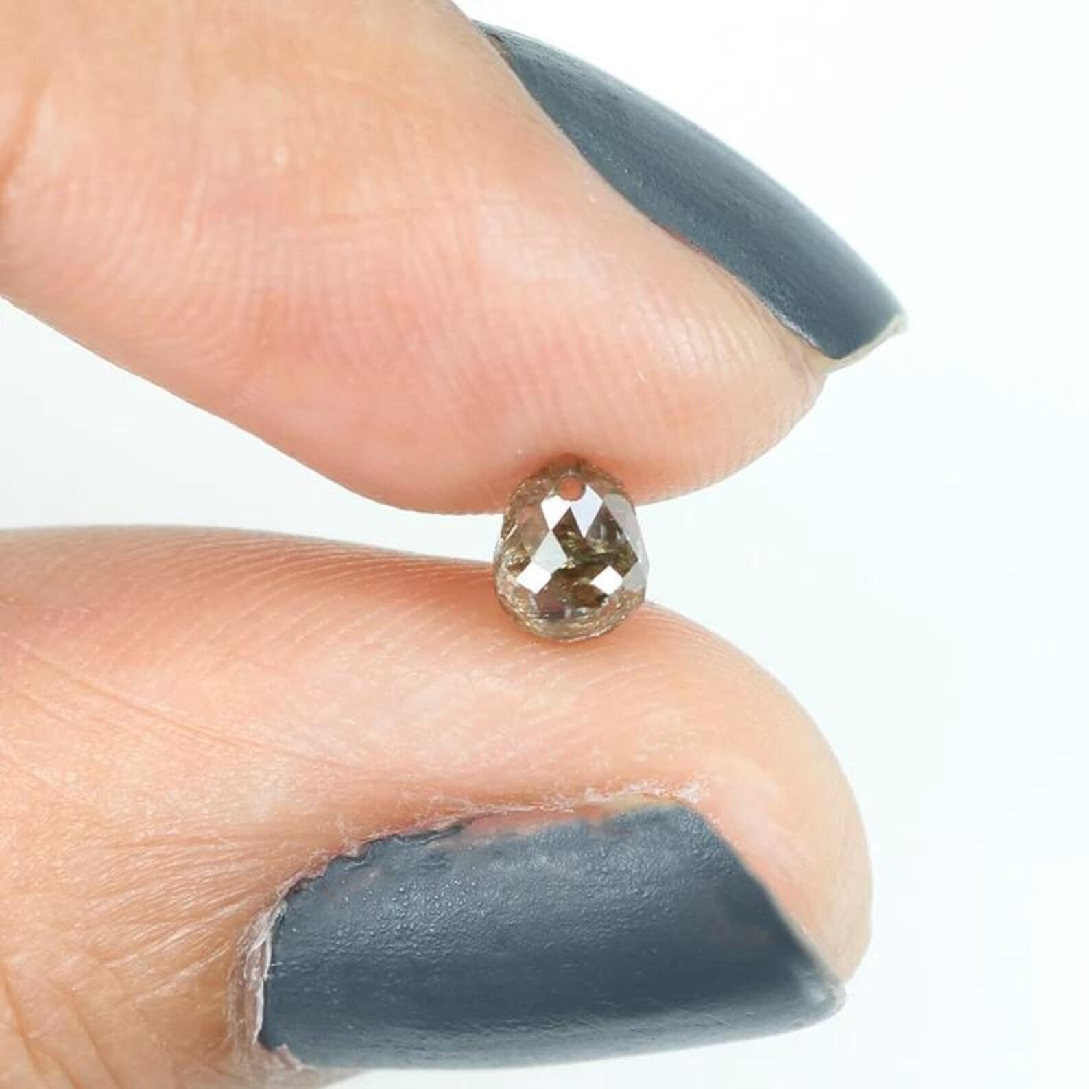0.62 Ct Natural Loose Briolette Shape Diamond Brown Color Drop Diamond 4.60 MM Natural Loose Brown Color Briolette Rose Cut Diamond NQ460