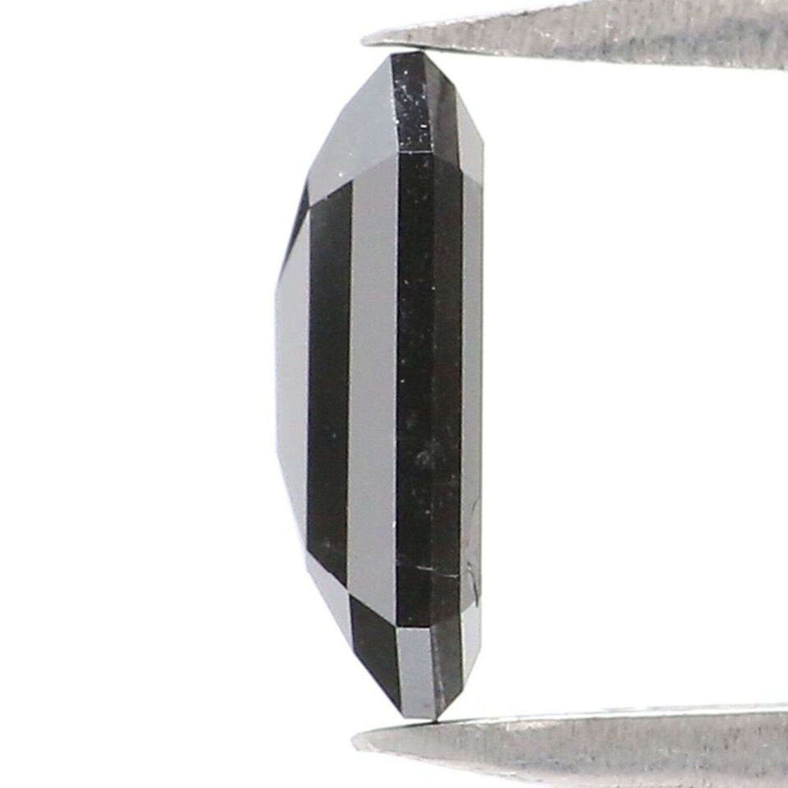 0.71 Ct Natural Loose Emerald Shape Diamond Salt And Pepper Emerald Diamond 6.85 MM Natural Black Grey Color Emerald Rose Cut Diamond NQ2071