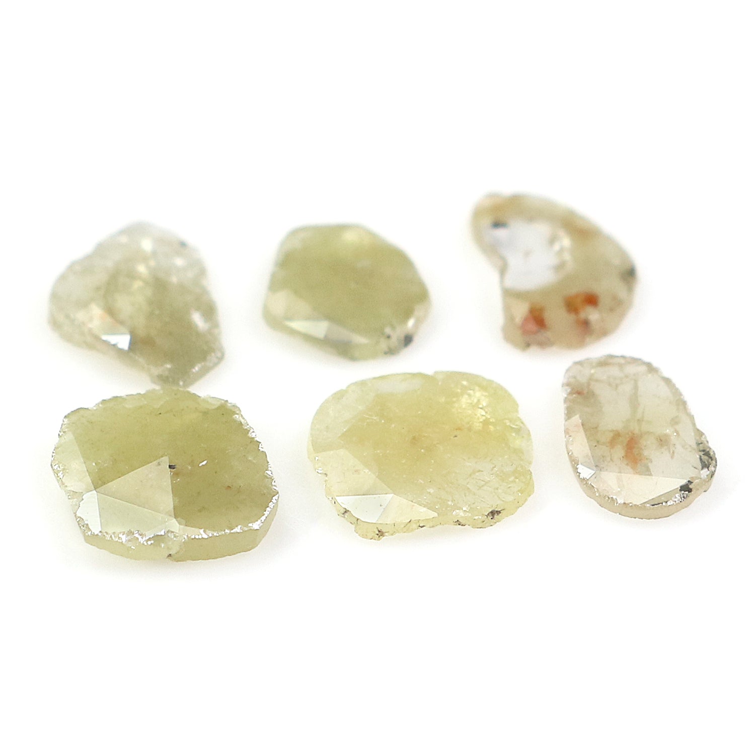 1.59 CT Natural Loose Slice Shape Diamond Yellow Color Slice Cut Diamond 5.25 MM Natural Loose Grey Color Slice Irregular Cut Diamond LQ2236