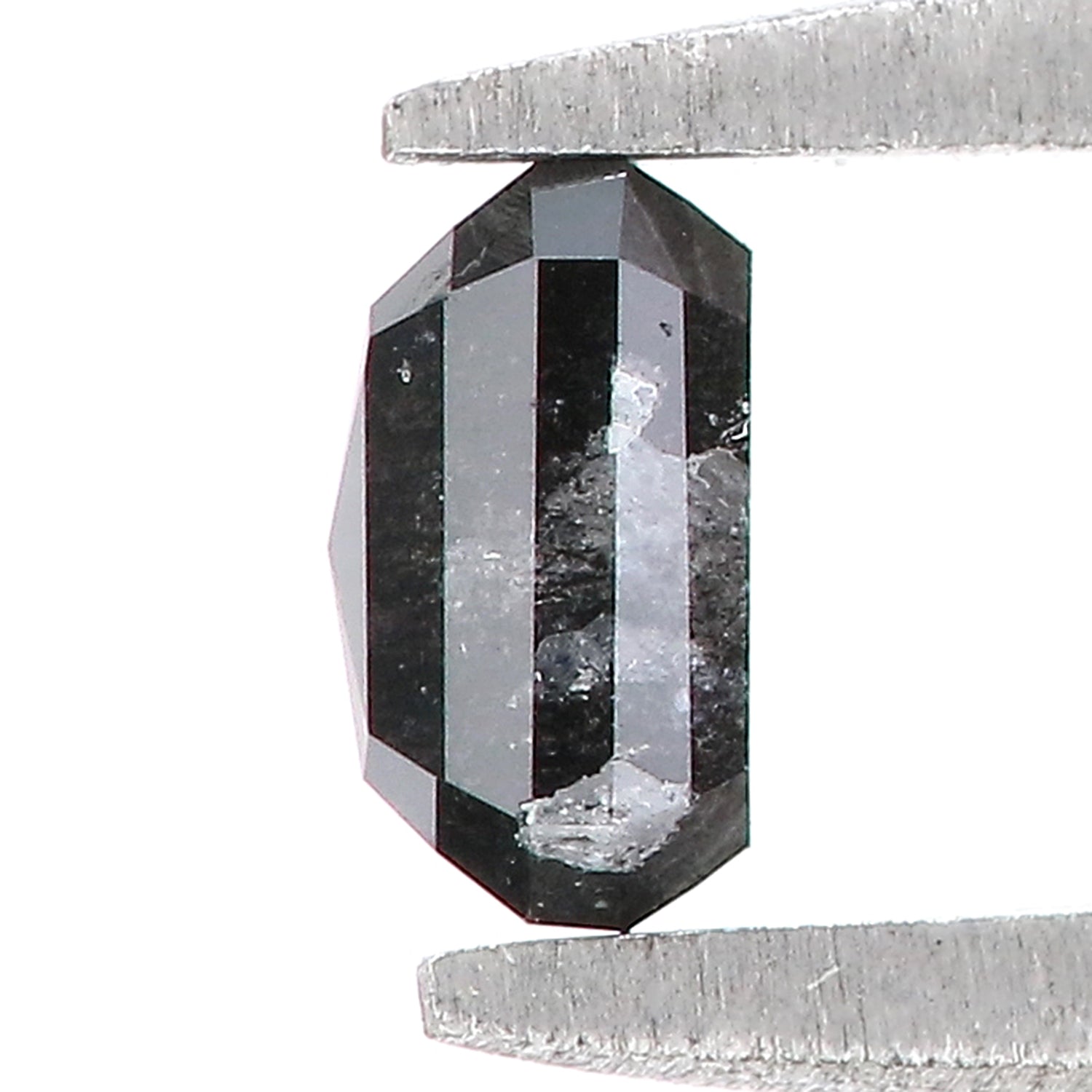 0.49 CT Natural Loose Emerald Shape Diamond Salt And Pepper Emerald Shape Diamond 4.90 MM Black Grey Color Emerald Rose Cut Diamond QL5359