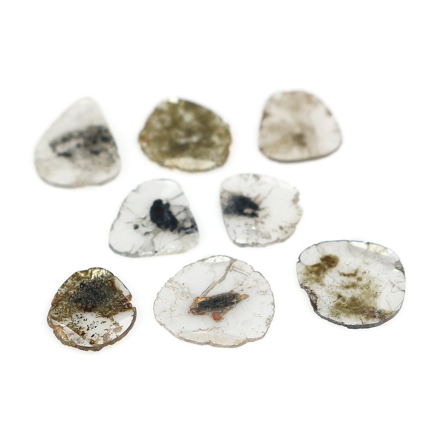 2.26 Ct Natural Loose Slice Shape Diamond Salt And Pepper Slice Cut Diamond 7.20 MM Natural Black Grey Diamond Irregular Cut Diamond LQ1715