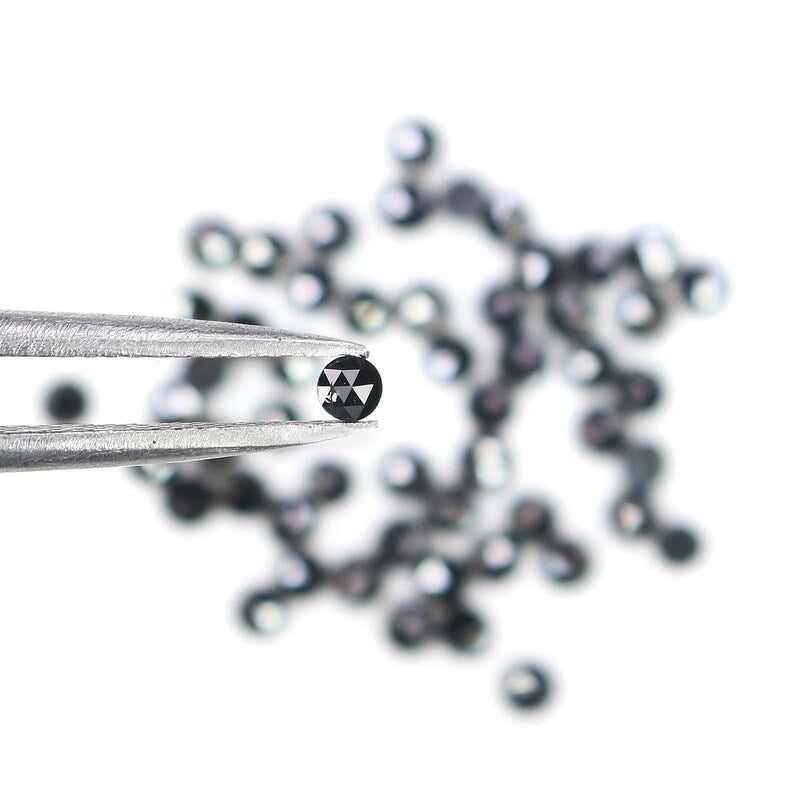 2.91 CT Natural Loose Round Shape Diamond Black Color Round Diamond 2.30 MM Natural Loose Diamond Black Color Round Rose Cut Diamond NQ1781