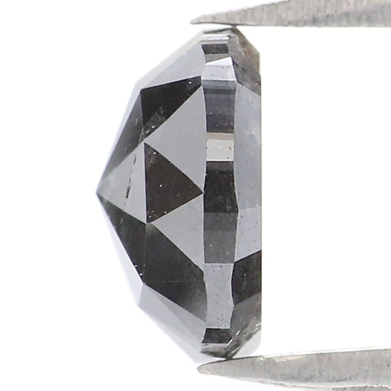 1.24 CT Natural Loose Cushion Diamond Salt And Pepper Diamond 6.70 MM Natural Loose Black Grey Diamond Cushion Rose Cut Diamond NQ9036
